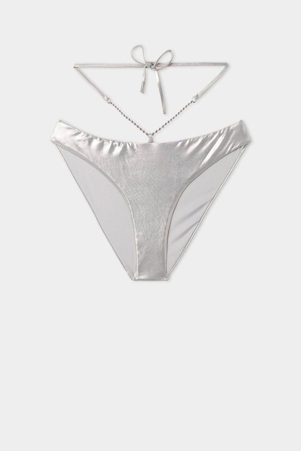 Tezenis Metallic Silver Klasyczne Bikini Bottoms Srebrne | 1750-ENAPC