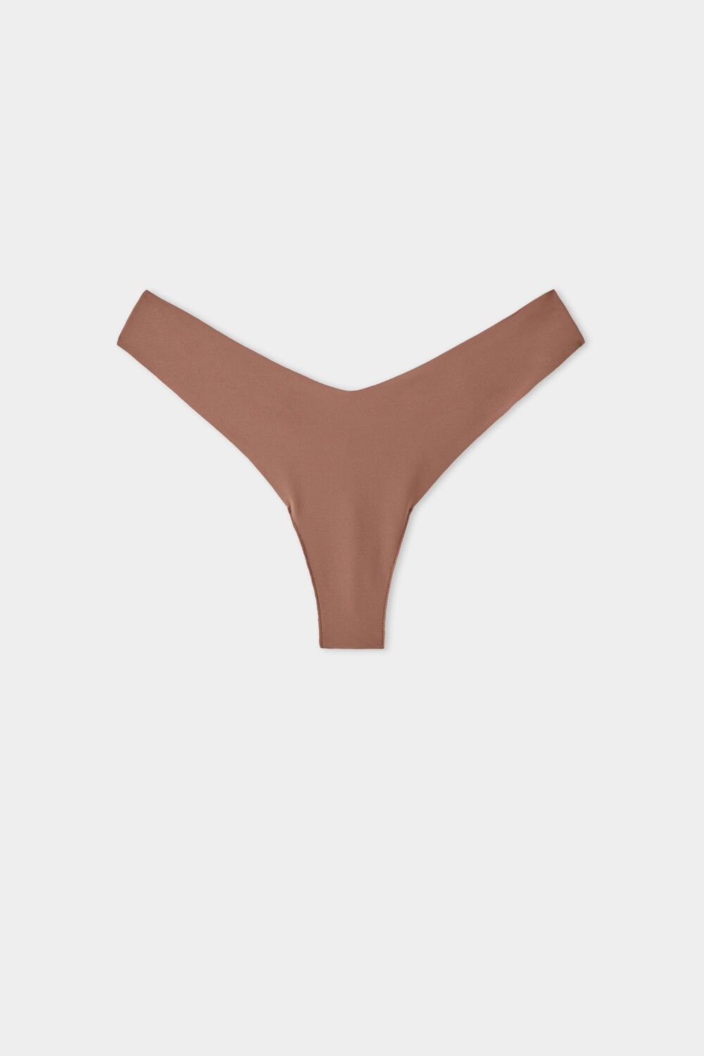 Tezenis Microfiber V-Shaped Laser-Cut Brazilian Panties Brązowe Brązowe | 4637-HDJGL