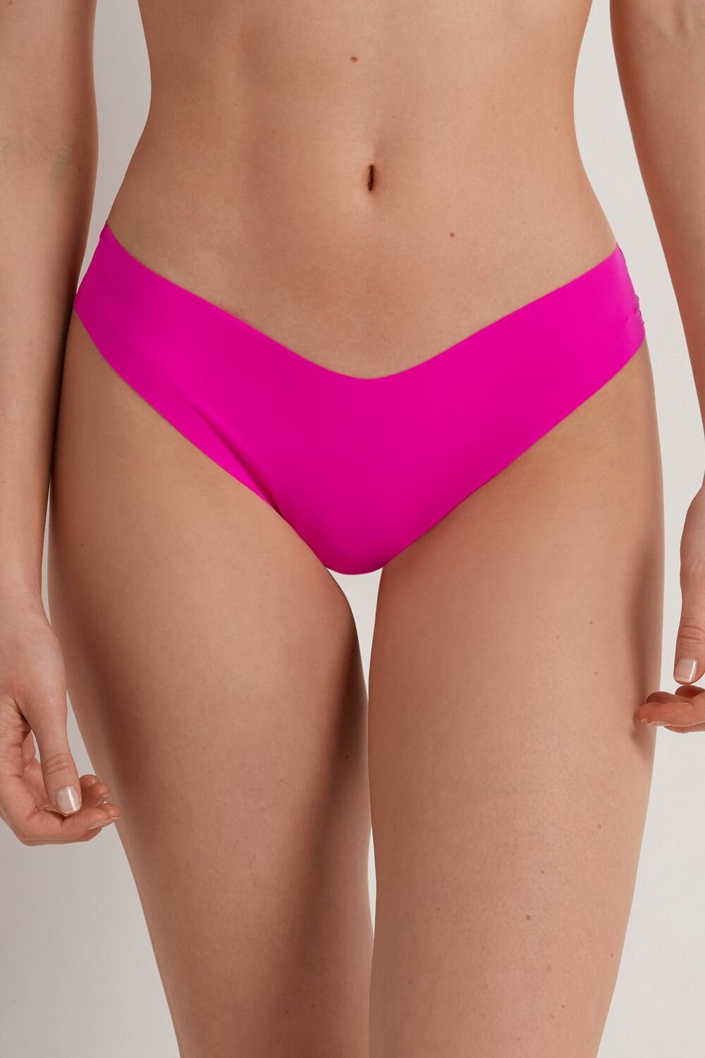 Tezenis Microfiber V-Shaped Laser-Cut Brazilian Panties Różowe Fuksja | 8941-SWTGV