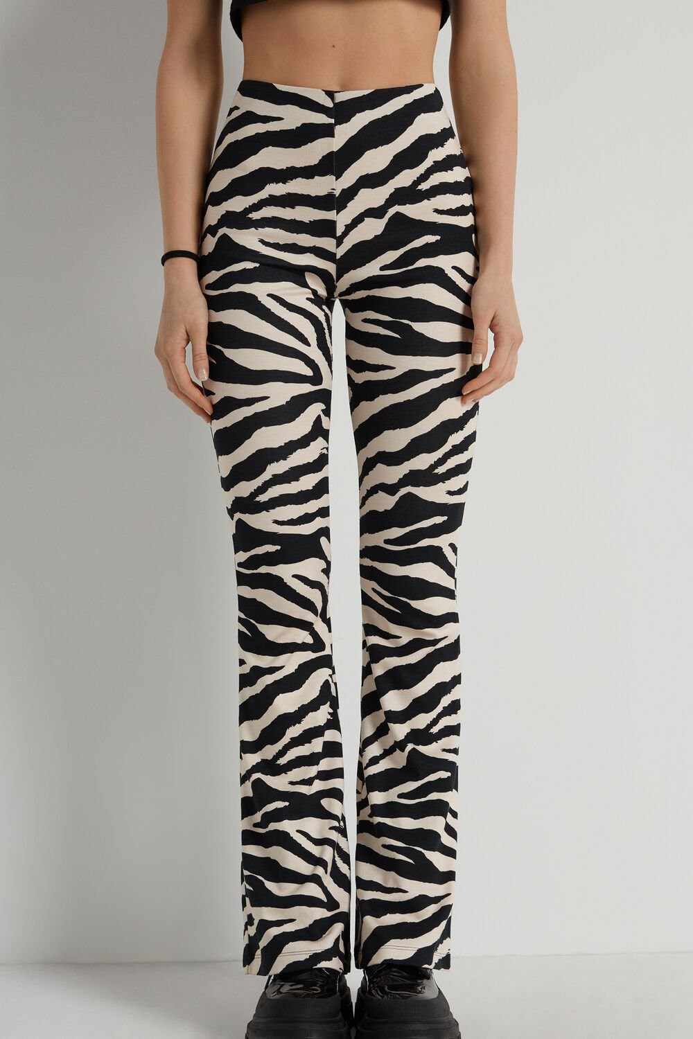 Tezenis Milano Stitch Light Dance Pants Animal Milk White/Black Zebra Print 306v | 9210-OPKDI