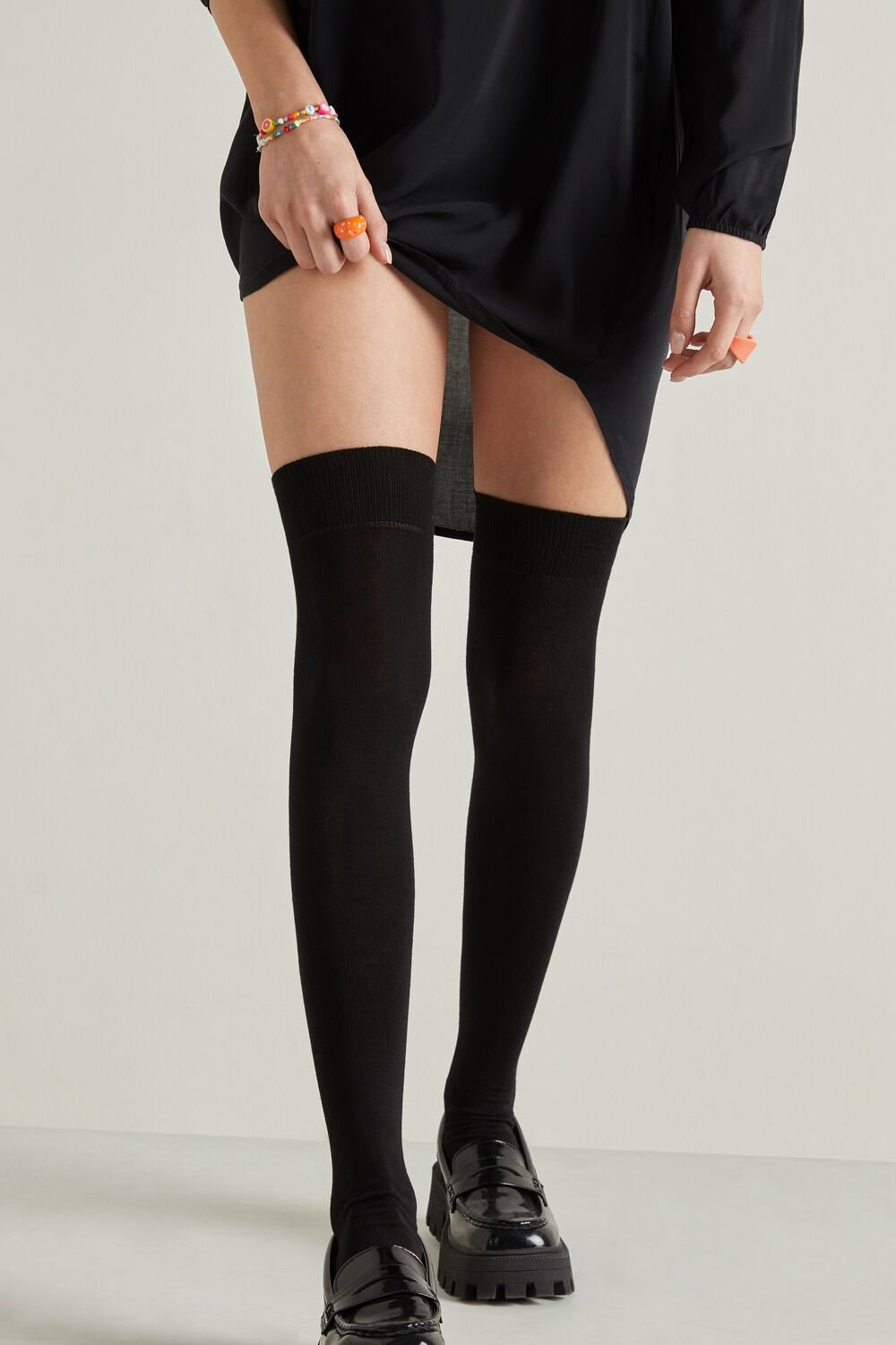 Tezenis Over-The-Knee Socks Czarne Czarne | 5482-DBYJF