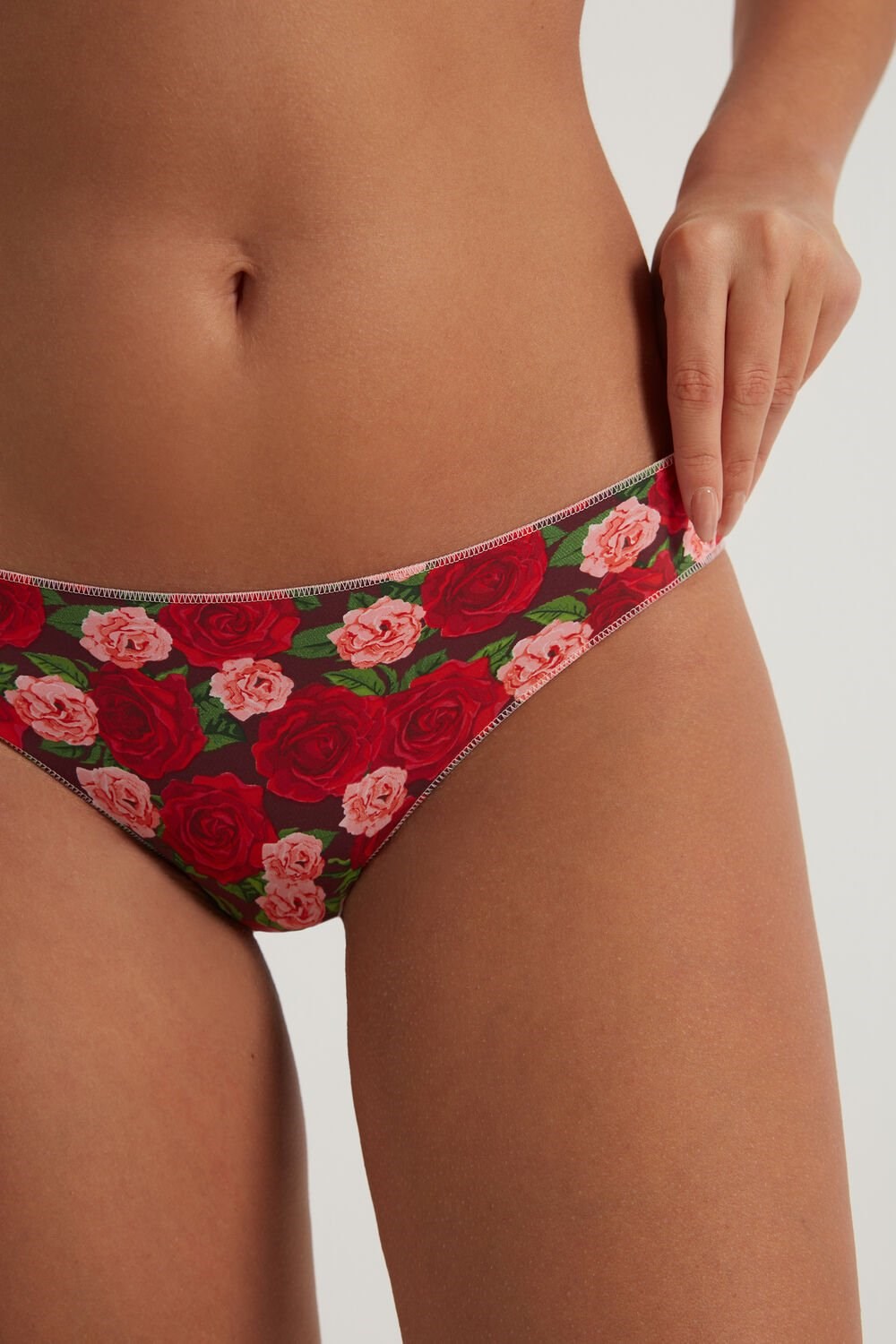 Tezenis Panties in Printed Microfiber Czerwone Różowe | 3249-JPAWL