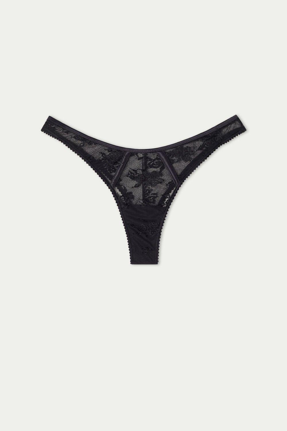 Tezenis Paradise Koronkowe High-Cut Brazilian Panties Czarne Czarne | 4508-ZPVSB