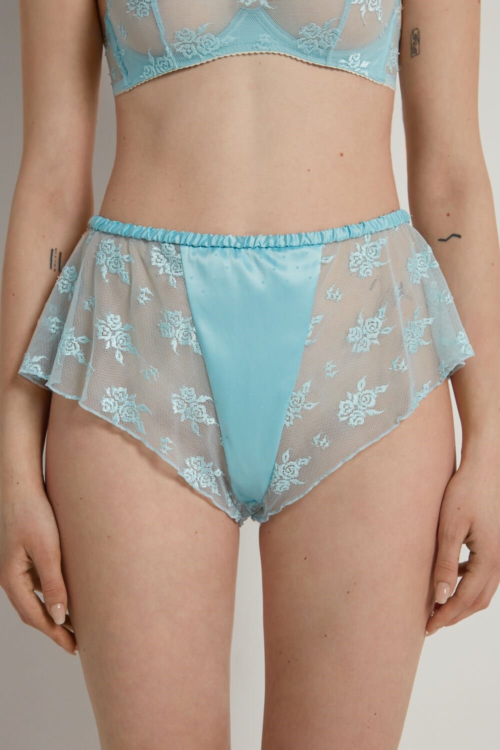 Tezenis Paradise Koronkowe High-Stanem Shorts Głęboka Niebieskie Głęboka Niebieskie | 1367-HNZTM