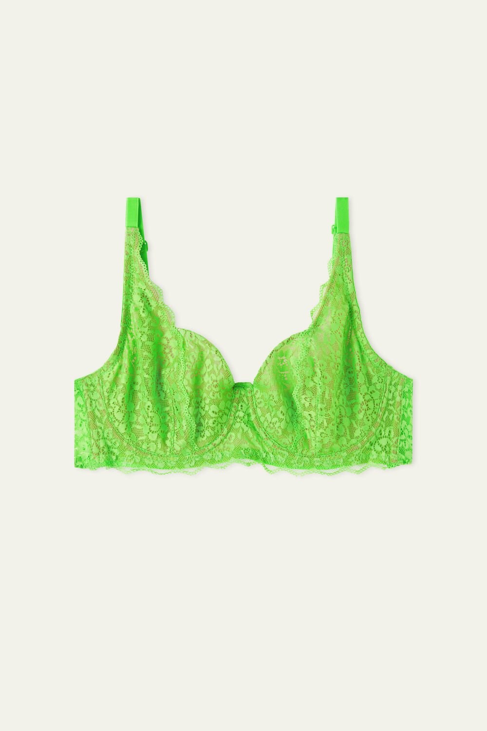 Tezenis Paris Recycled Koronkowe Unpadded Balconette Bra Zielone Zielone | 2516-MWXRC