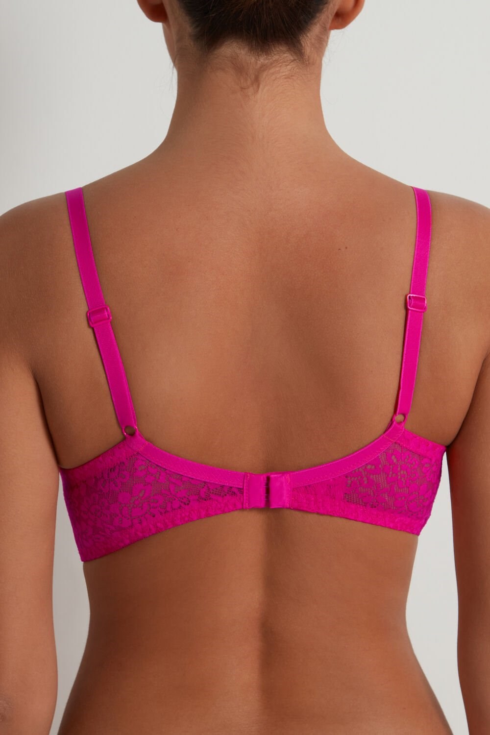 Tezenis Paris Recycled Koronkowe Unpadded Balconette Bra Różowe Fuksja | 8715-ZYFSL