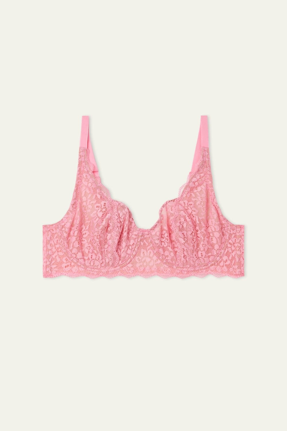 Tezenis Paris Recycled Koronkowe Unpadded Balconette Bra Różowe Różowe | 9031-GDFKQ