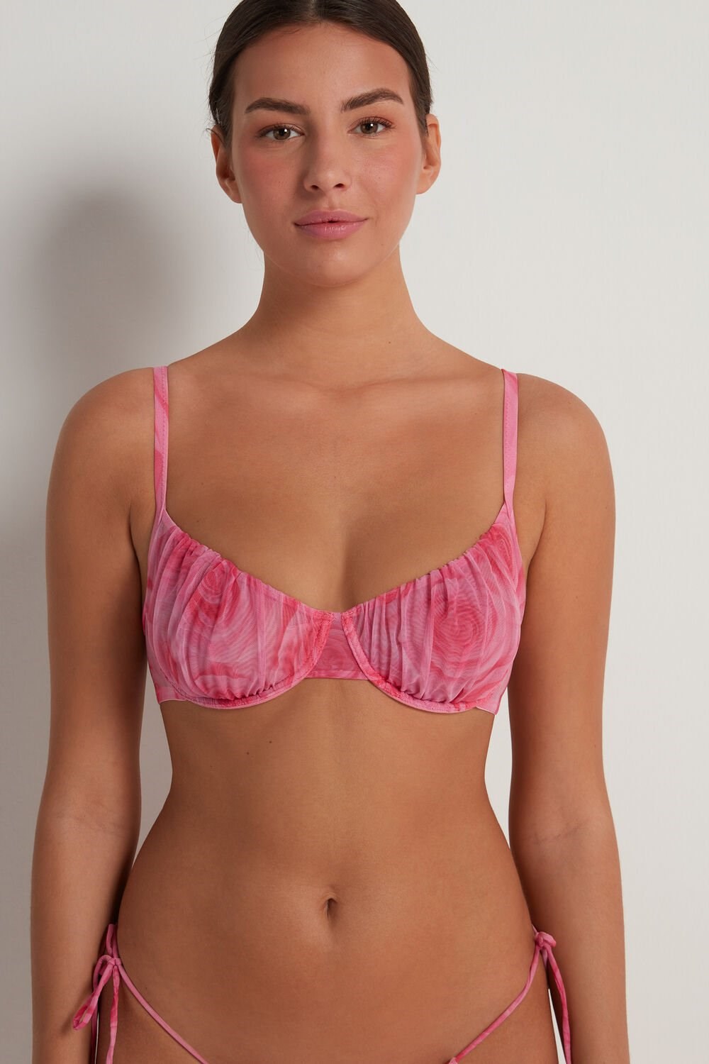 Tezenis Paris Romantic Roses Balconette Bra Różowe Różowe | 9580-YIEXW