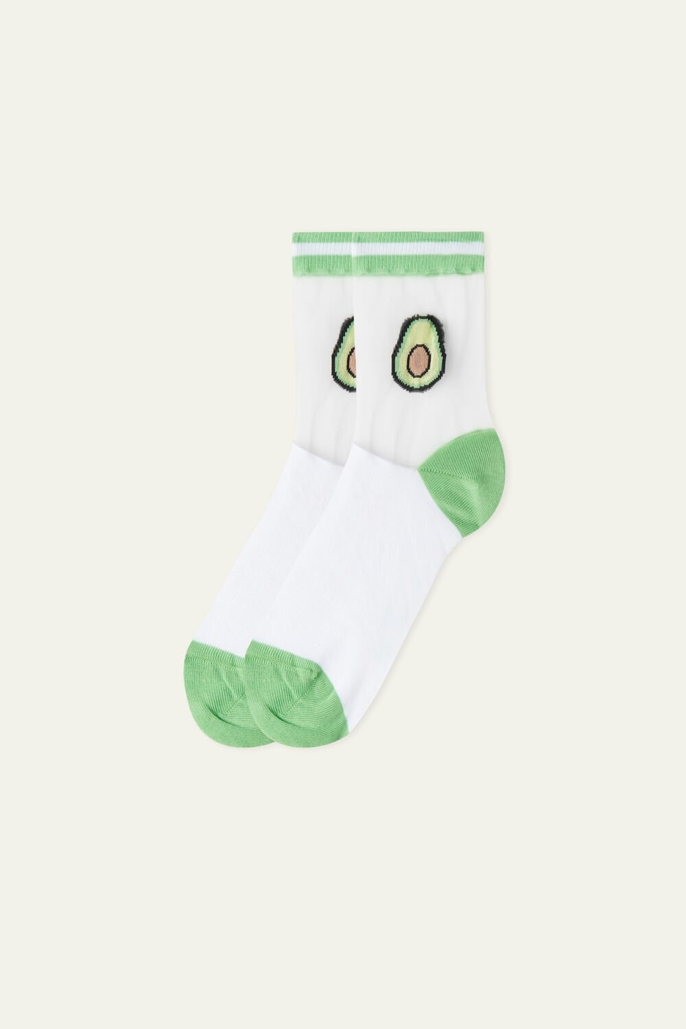 Tezenis Patterned Bawełniane Crew Socks Zielone | 0653-SJUNV