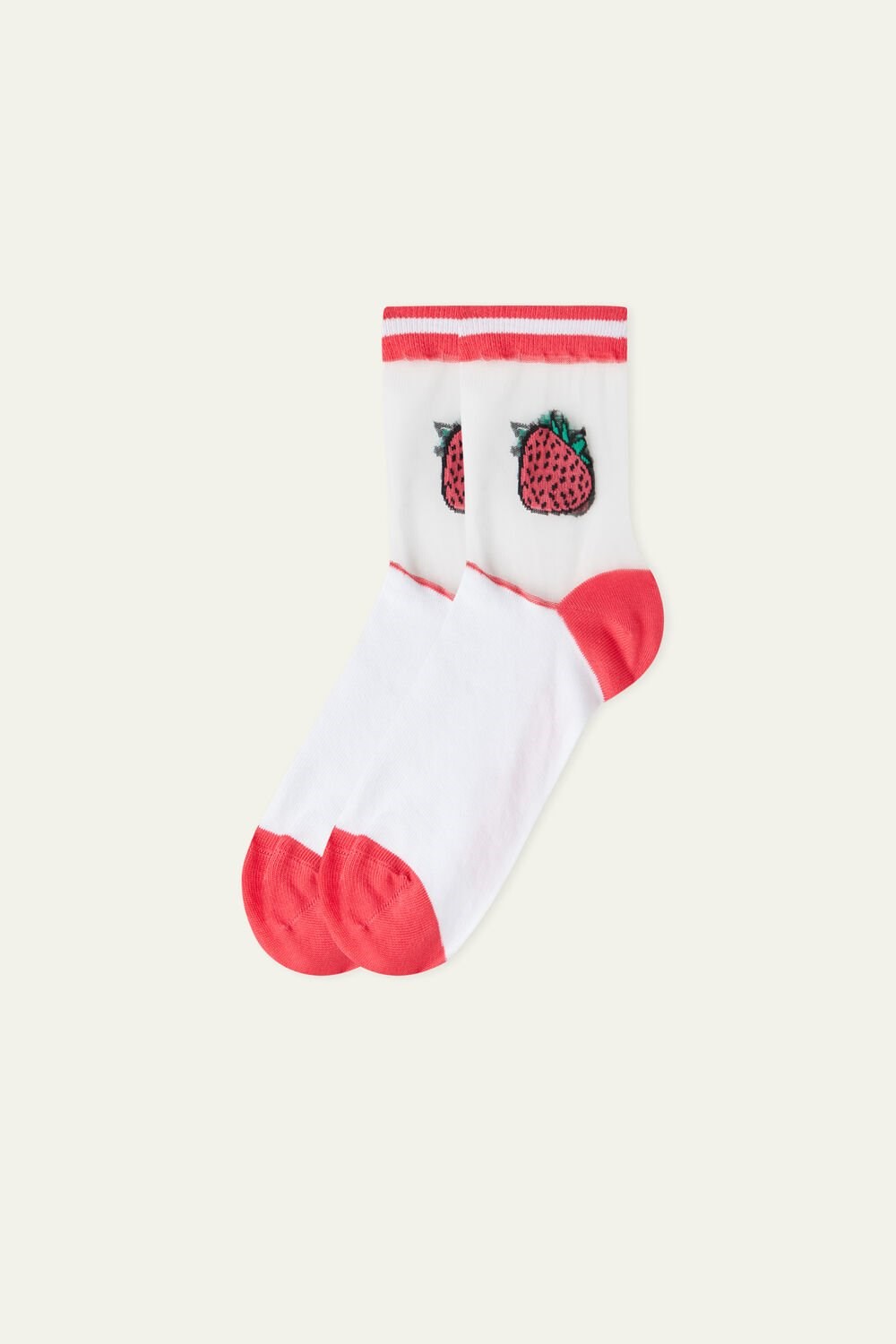 Tezenis Patterned Bawełniane Crew Socks Czerwone | 8746-WLRHK