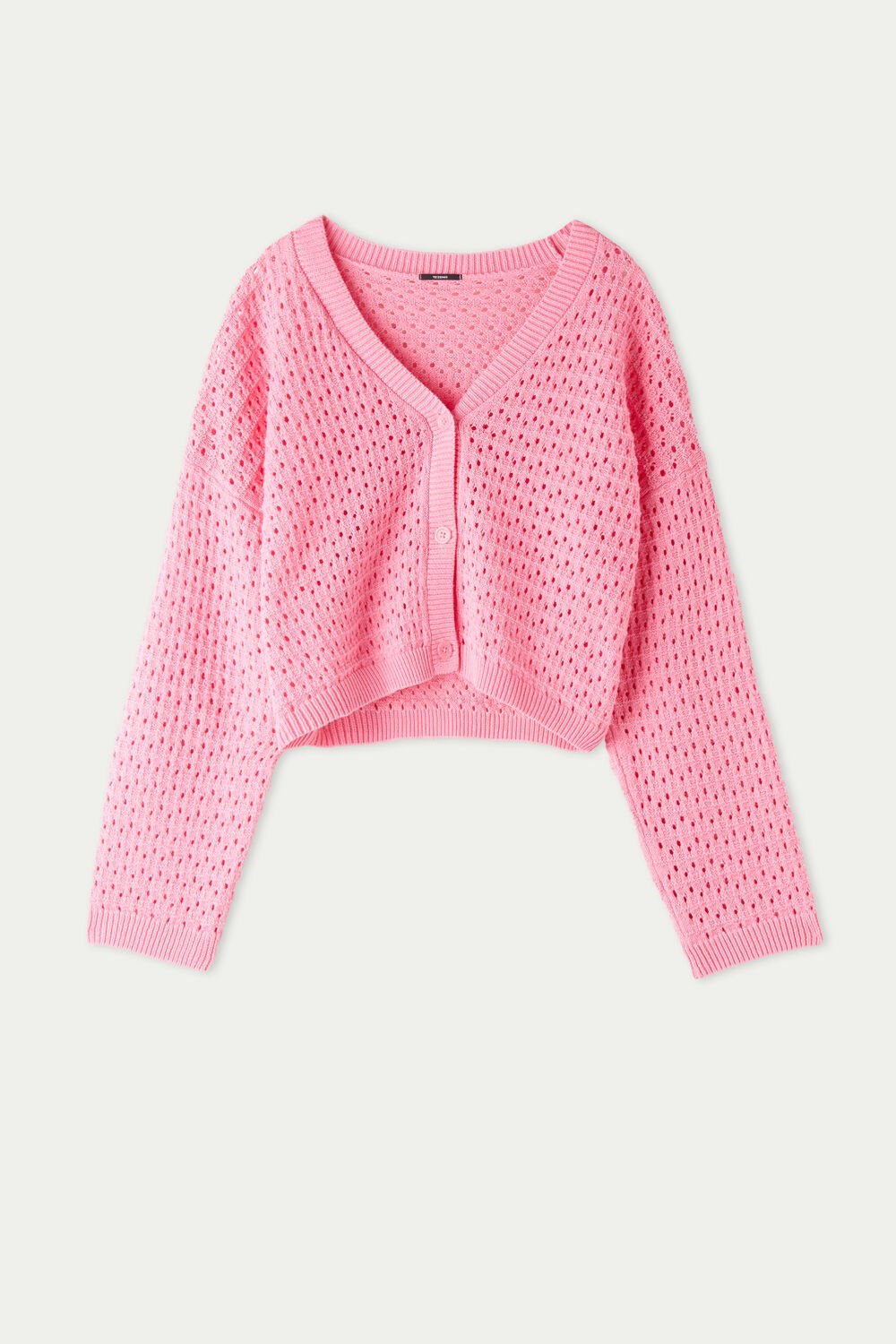 Tezenis Perforated Fully-Fashioned Krótkie Bawełniane Cardigan Różowe Różowe | 4017-OZYGA