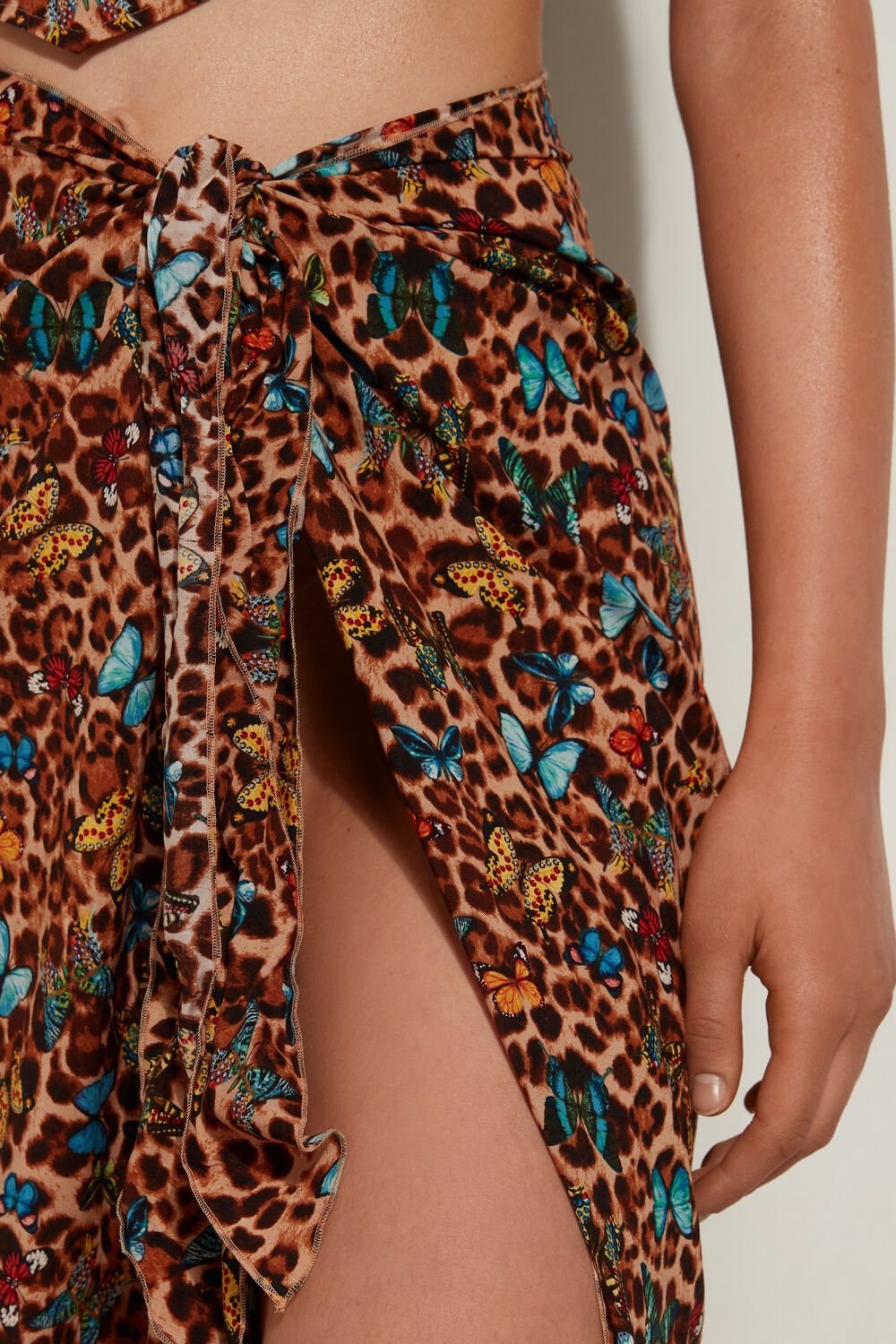 Tezenis Plain Weave Midi Pareo Skirt Animal Animal-print Butterfly Print 573v | 7643-IXZYL