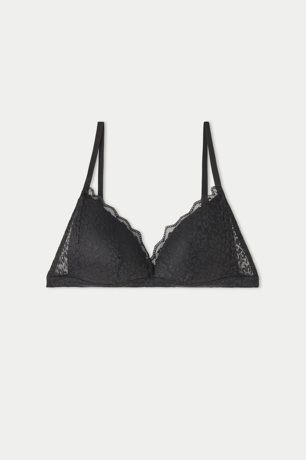 Tezenis Positano Koronkowe Watowany Triangle Bra Czarne Czarne | 1490-FNGLE