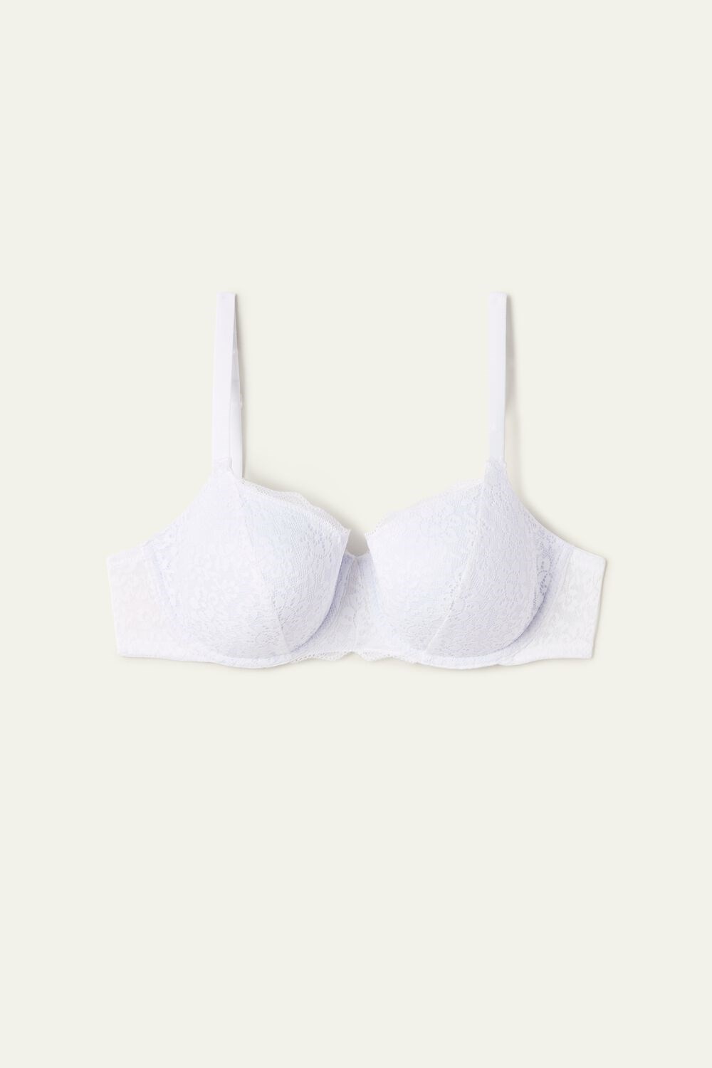 Tezenis Prague Full Cover Recycled Koronkowe Balconette Bra Białe Białe | 0893-FUXVQ