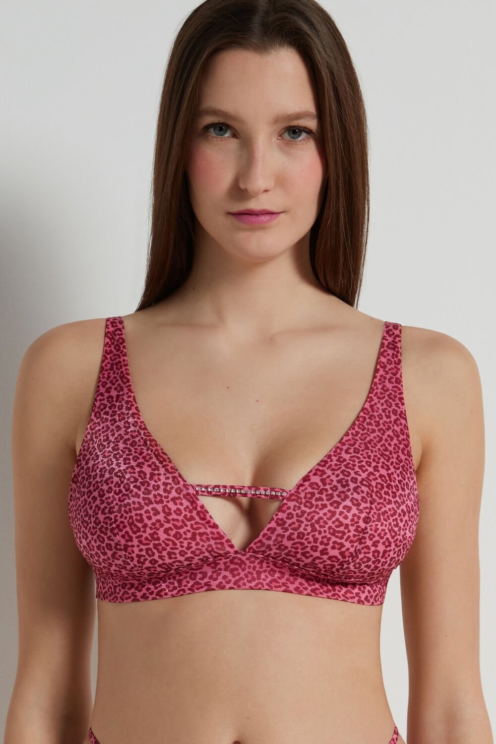 Tezenis Pretty Leopard Triangle Bra Różowe Panterka | 3650-AWCJM