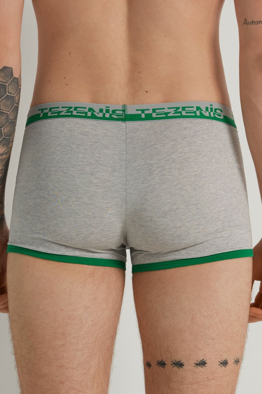 Tezenis Printed Bawełniane Boxers with Logo Elastic Waistband Szare Głęboka | 4028-PXSVW