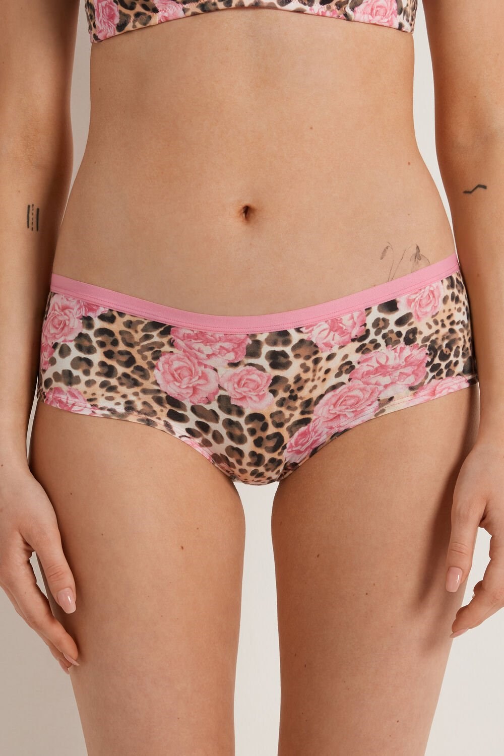 Tezenis Printed Bawełniane Boyshorts Różowe | 5891-LHXGB