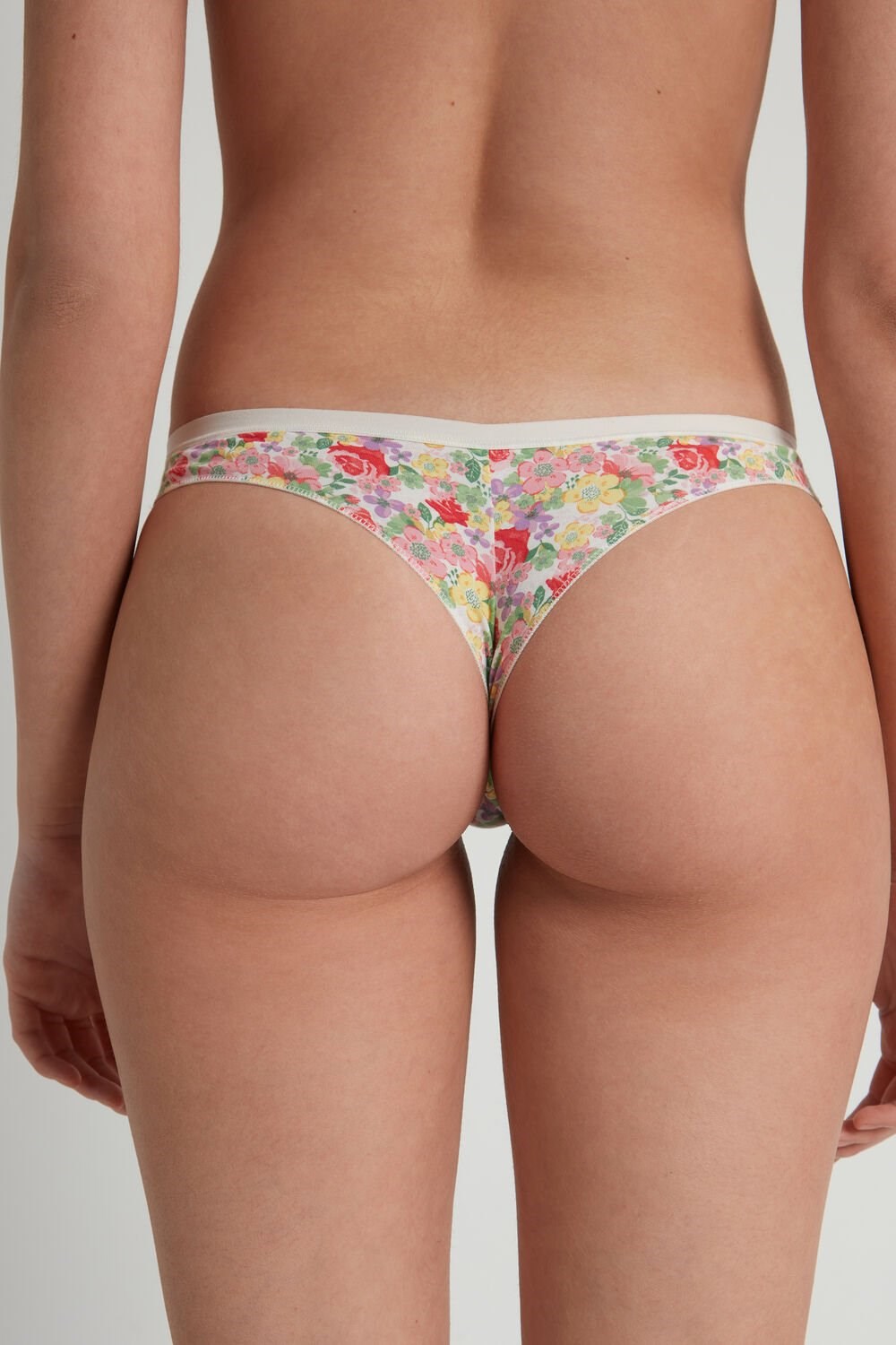 Tezenis Printed Bawełniane Brazilian Brief Floral Wildflower Print 294v | 8130-YGKTV