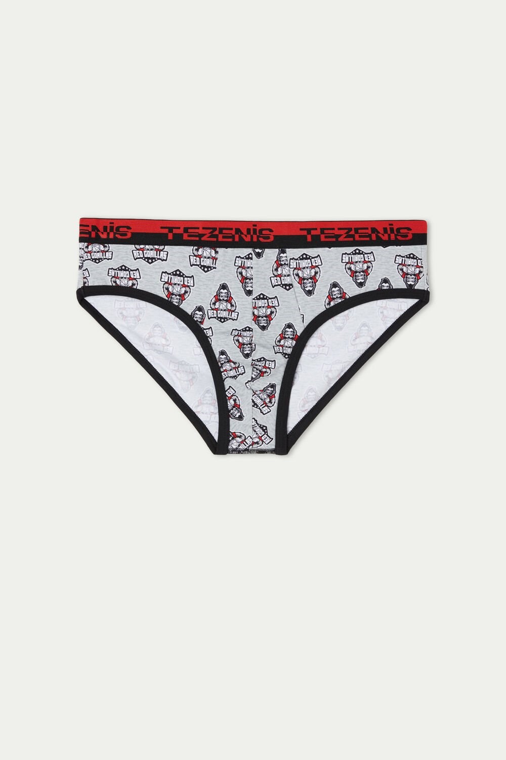 Tezenis Printed Bawełniane Briefs with Logo Elastic Waistband Szare Głęboka | 4528-SGCAV