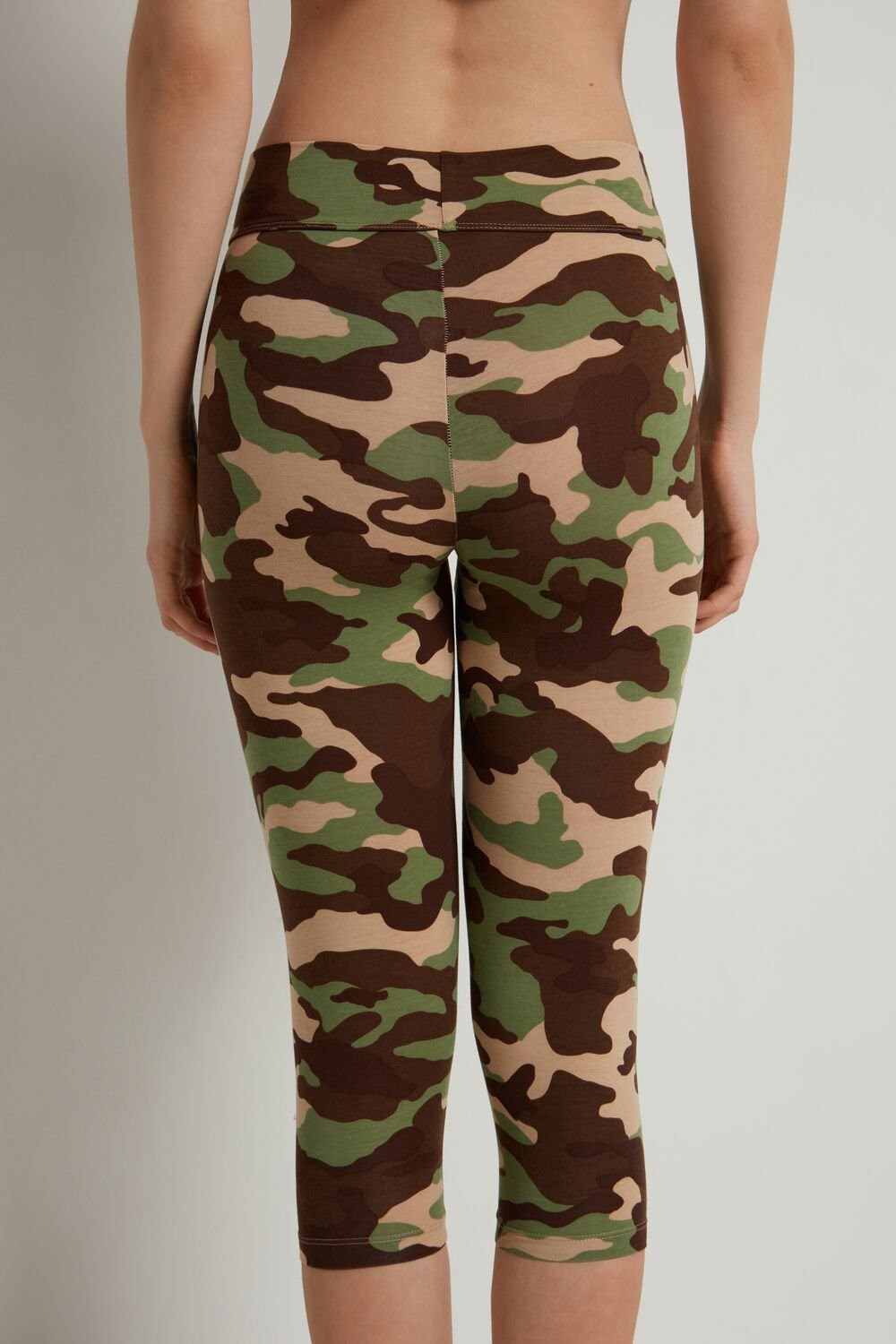 Tezenis Printed Bawełniane Capri Leggings Kolorowe Camo | 8567-PRTME