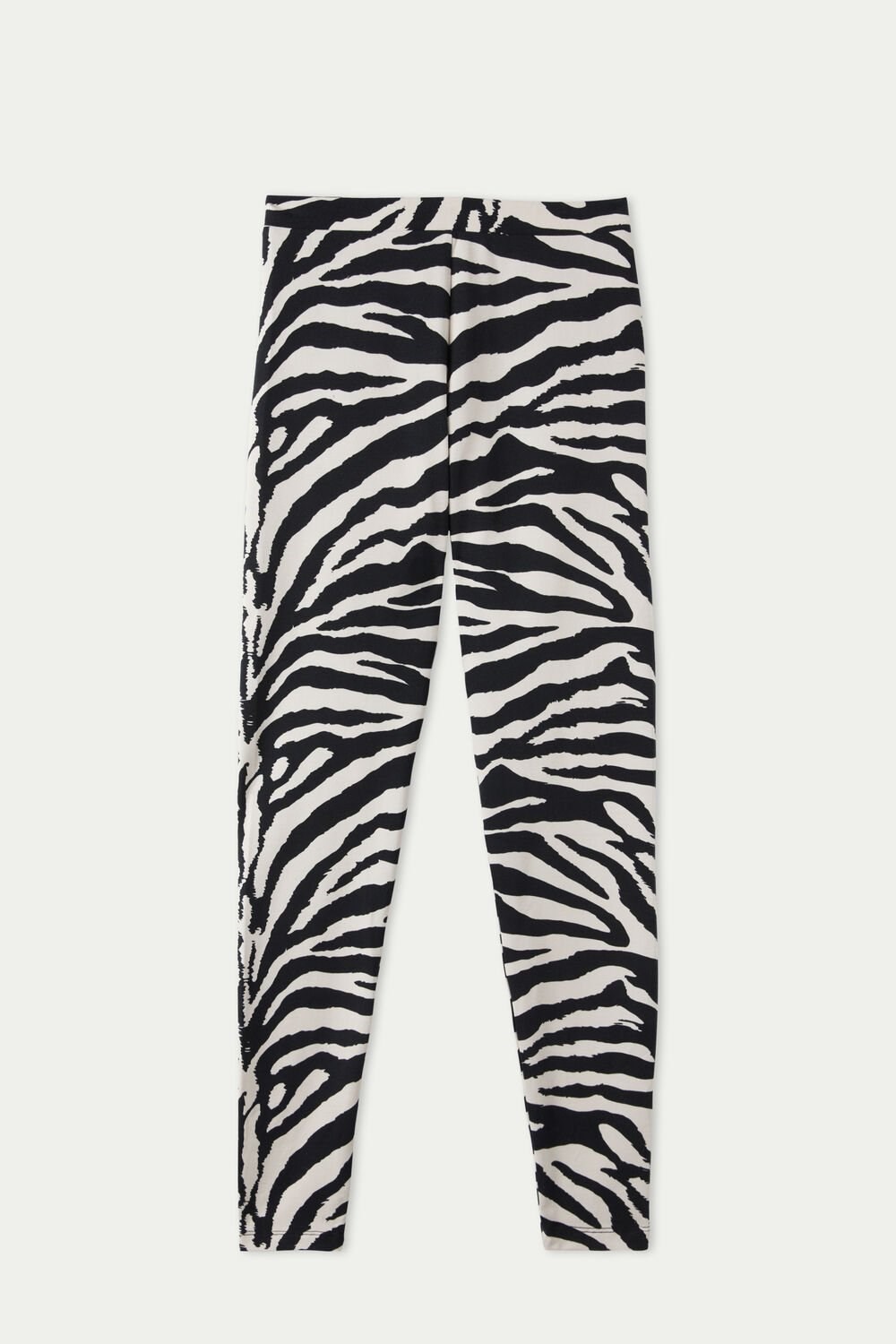 Tezenis Printed Bawełniane Leggings Animal Milk White/Black Zebra Print 306v | 4650-YHEFD