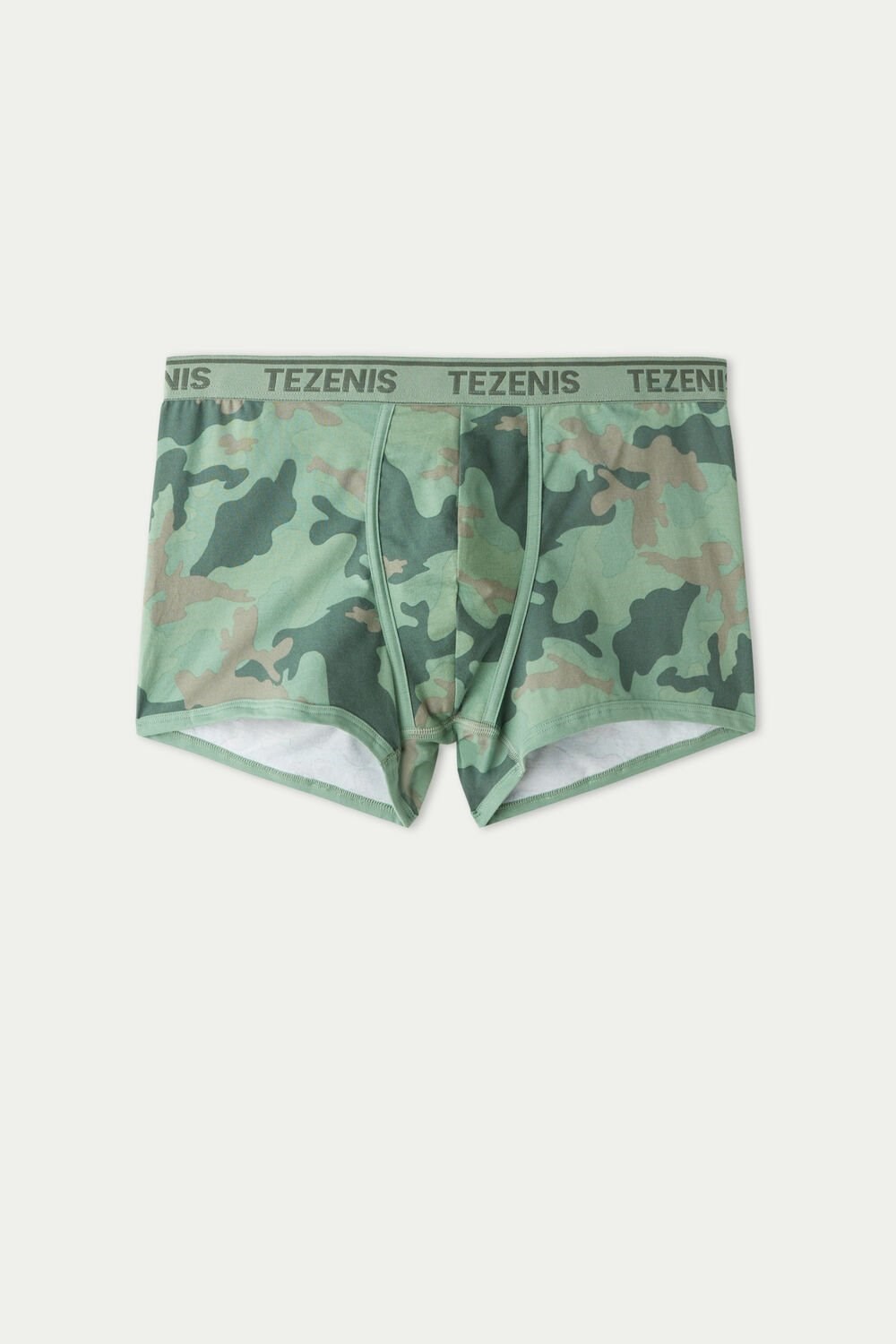 Tezenis Printed Bawełniane Logo Boxers with Contrasting Trim Zielone Zielone Camo | 1390-NBWDP