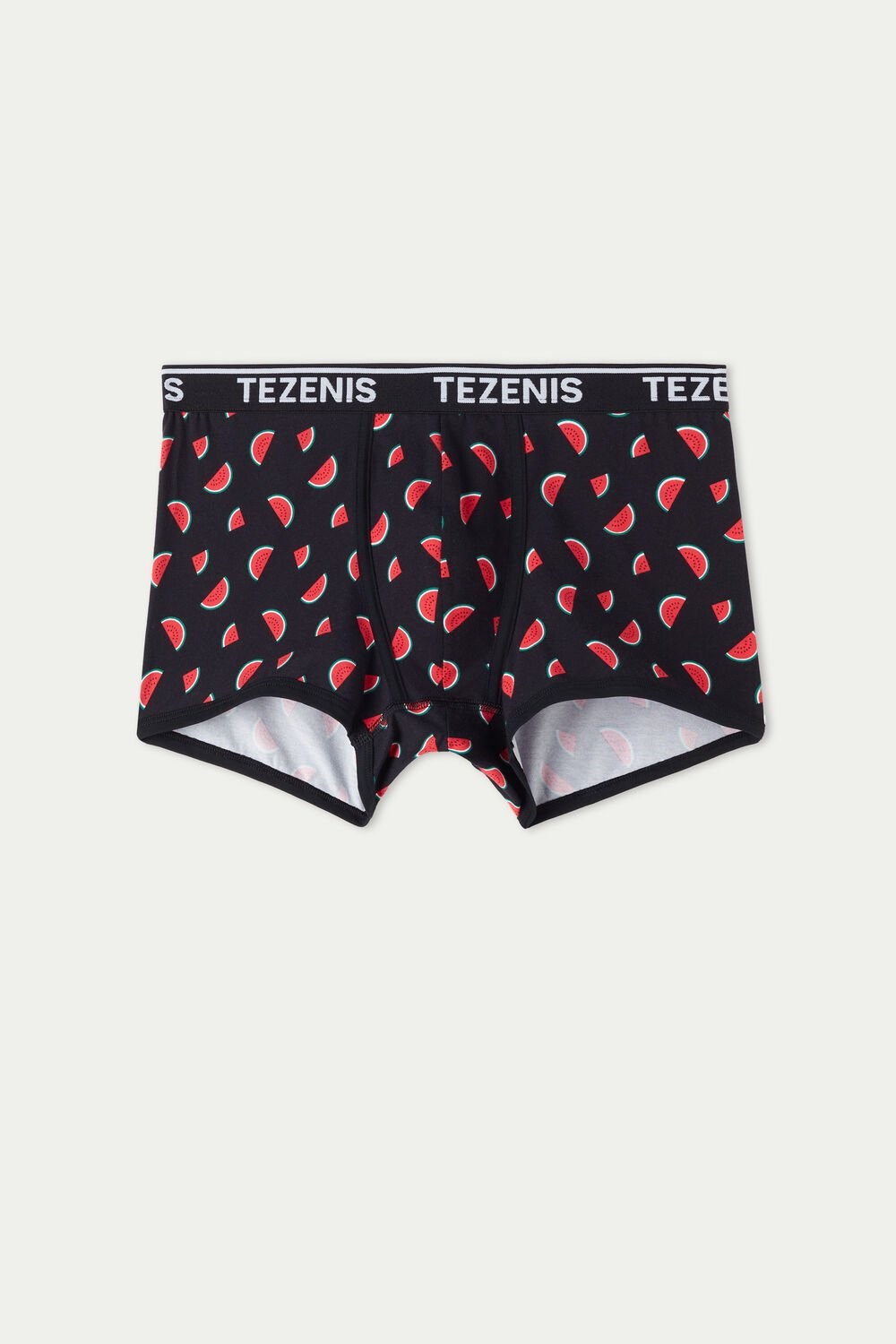 Tezenis Printed Bawełniane Logo Boxers with Contrasting Trim Czarne Czarne | 3128-RCOXV