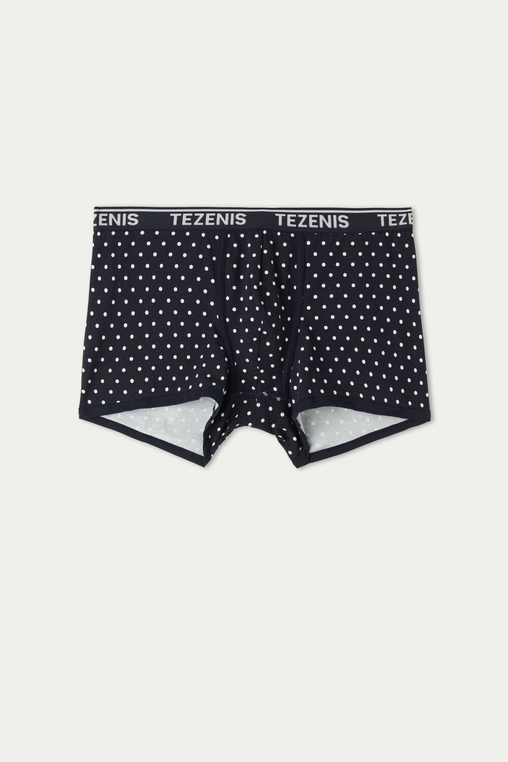 Tezenis Printed Bawełniane Logo Boxers with Contrasting Trim Czarne Ciemny Niebieskie | 4215-IPGDZ