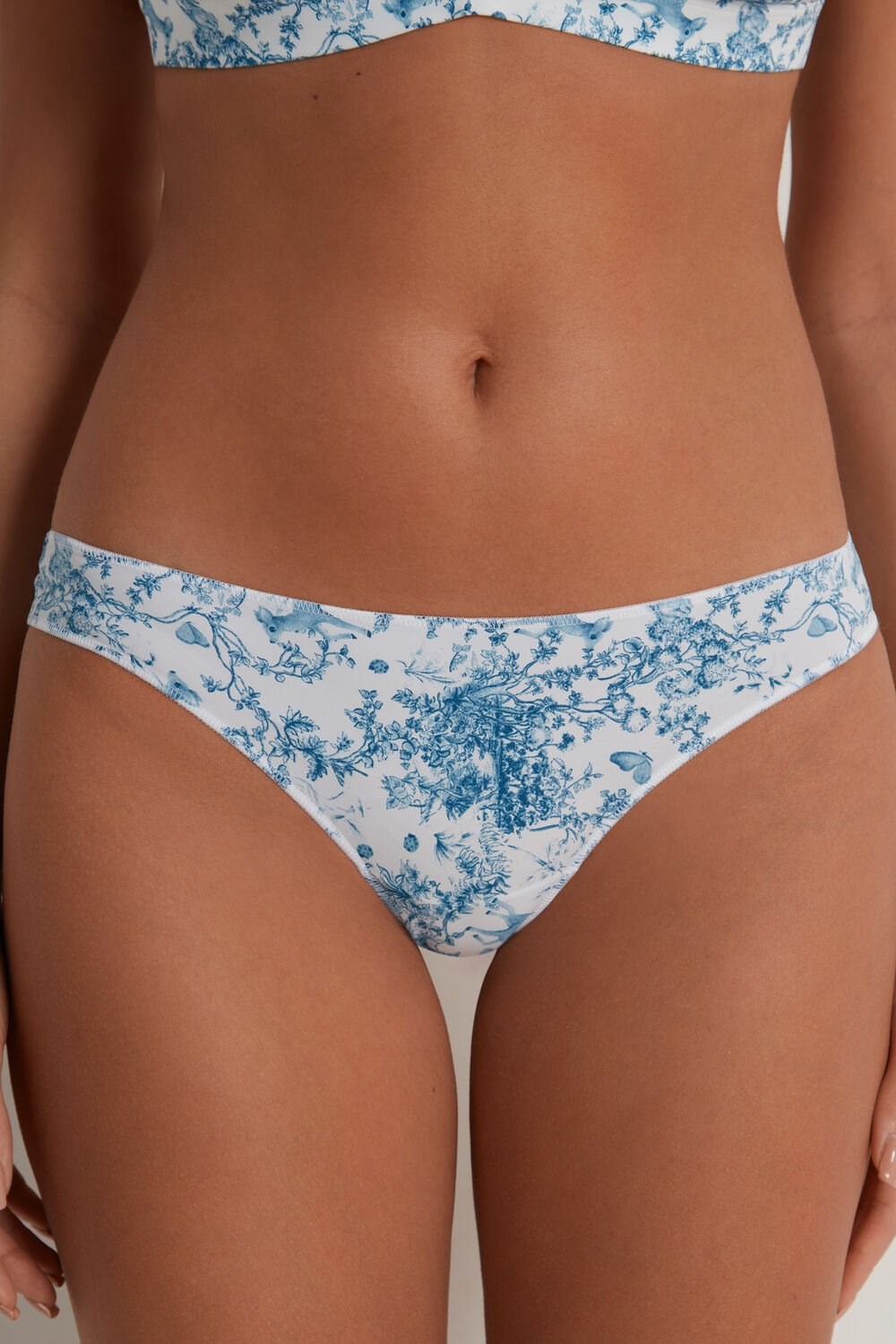 Tezenis Printed Microfiber Brazilian Panties Głęboka Niebieskie | 1694-NKLVZ