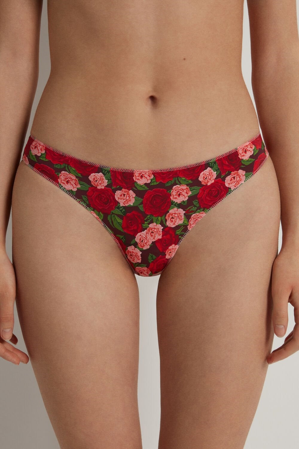 Tezenis Printed Microfiber Brazilian Panties Czerwone Różowe | 5924-UNBRJ