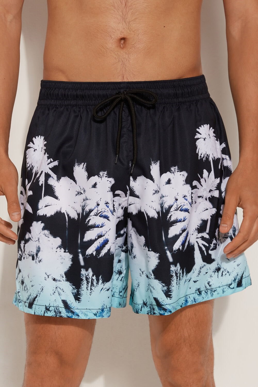 Tezenis Printed Swim Trunks Czarne Czarne | 5642-ZSUCX