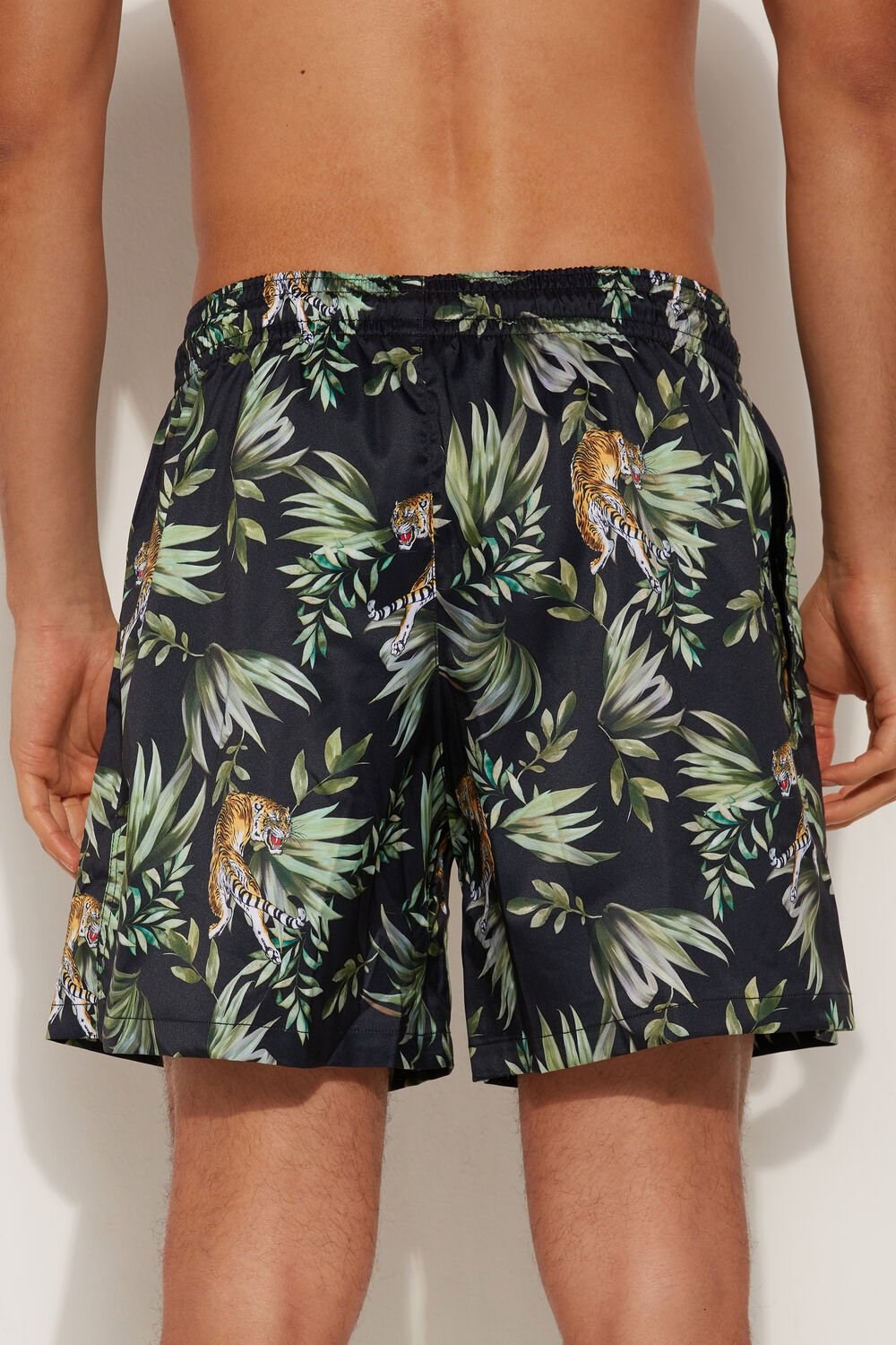 Tezenis Printed Swim Trunks Floral Jungle Tiger Print 585v | 3789-RVBDA