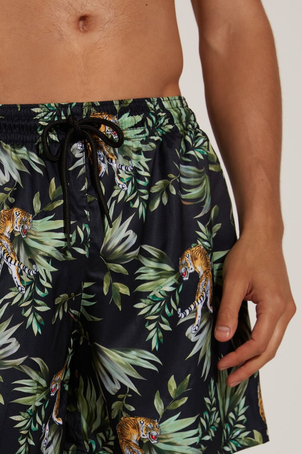 Tezenis Printed Swim Trunks Floral Jungle Tiger Print 585v | 3789-RVBDA