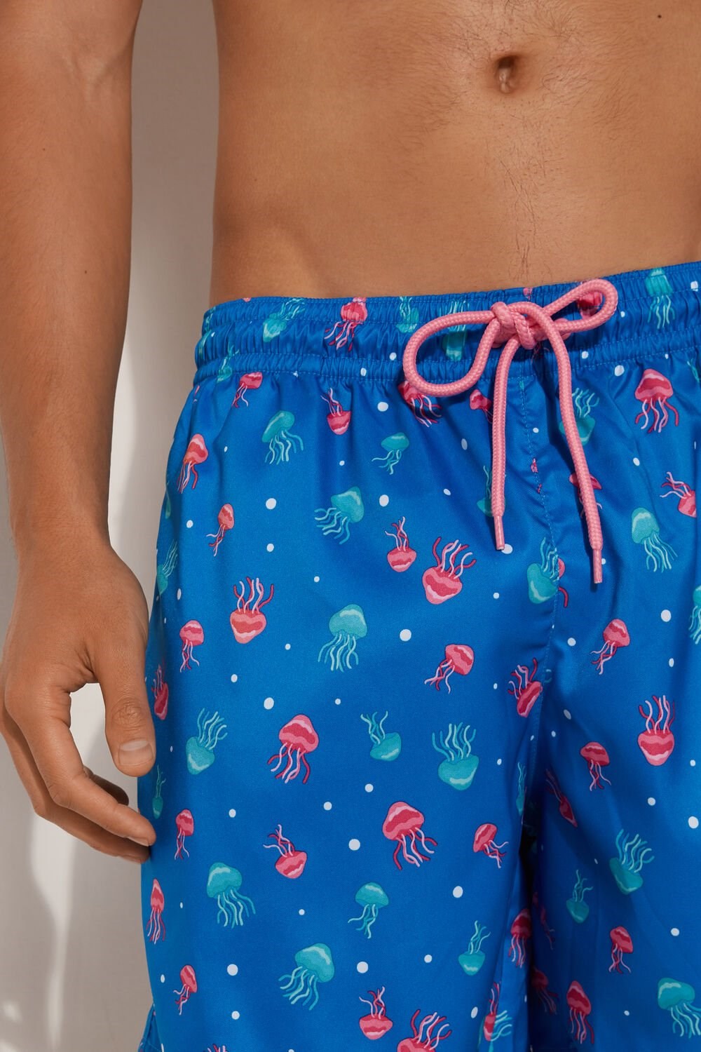 Tezenis Printed Swim Trunks Niebieskie | 1783-UKIFD