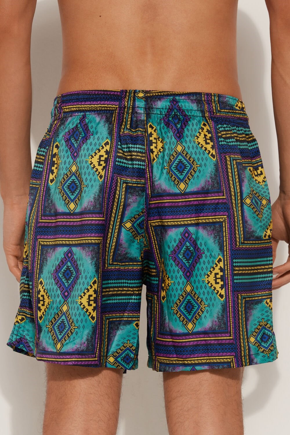 Tezenis Printed Swim Trunks Niebieskie | 6251-EXPLV