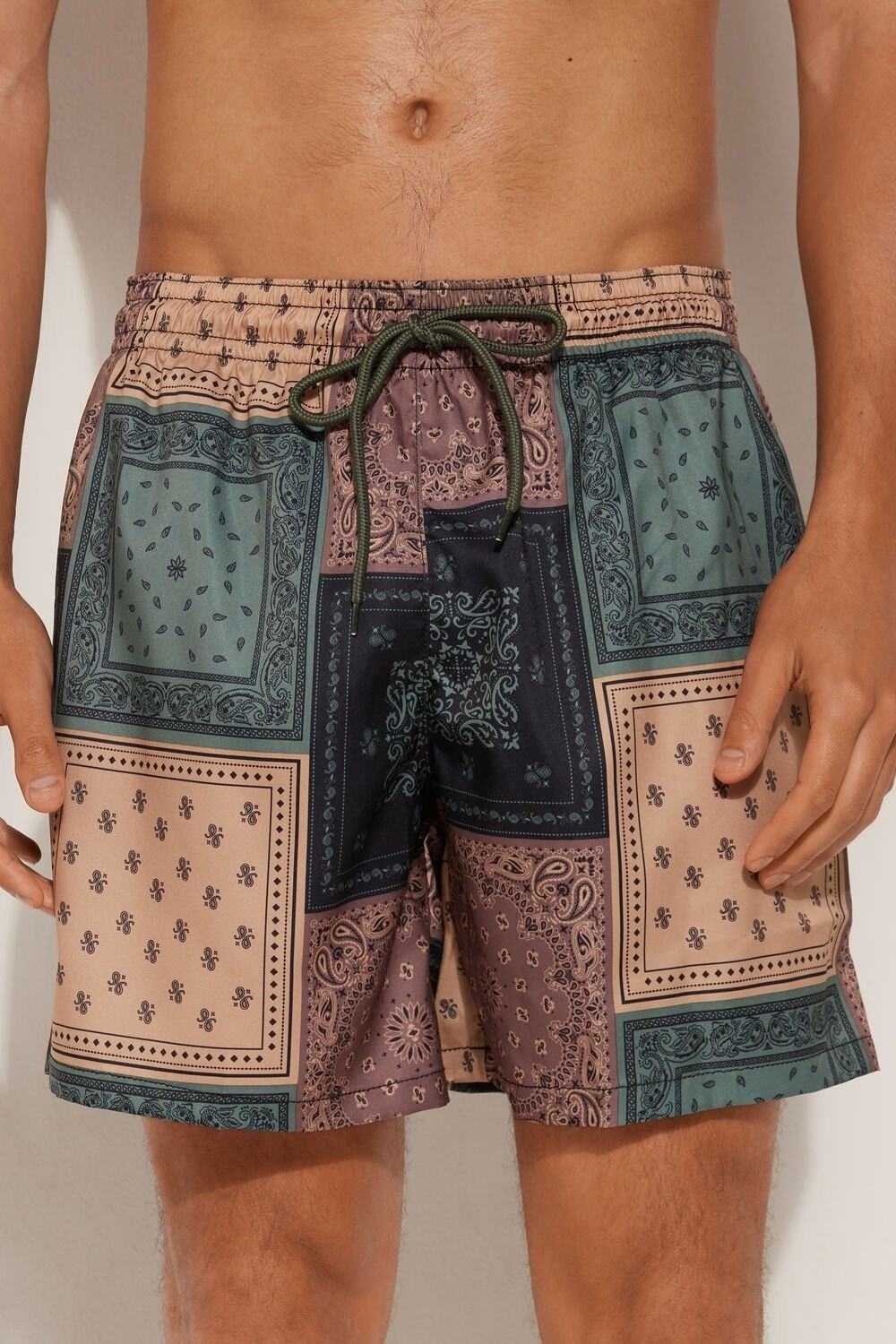 Tezenis Printed Swim Trunks Niebieskie | 6352-WJCDU