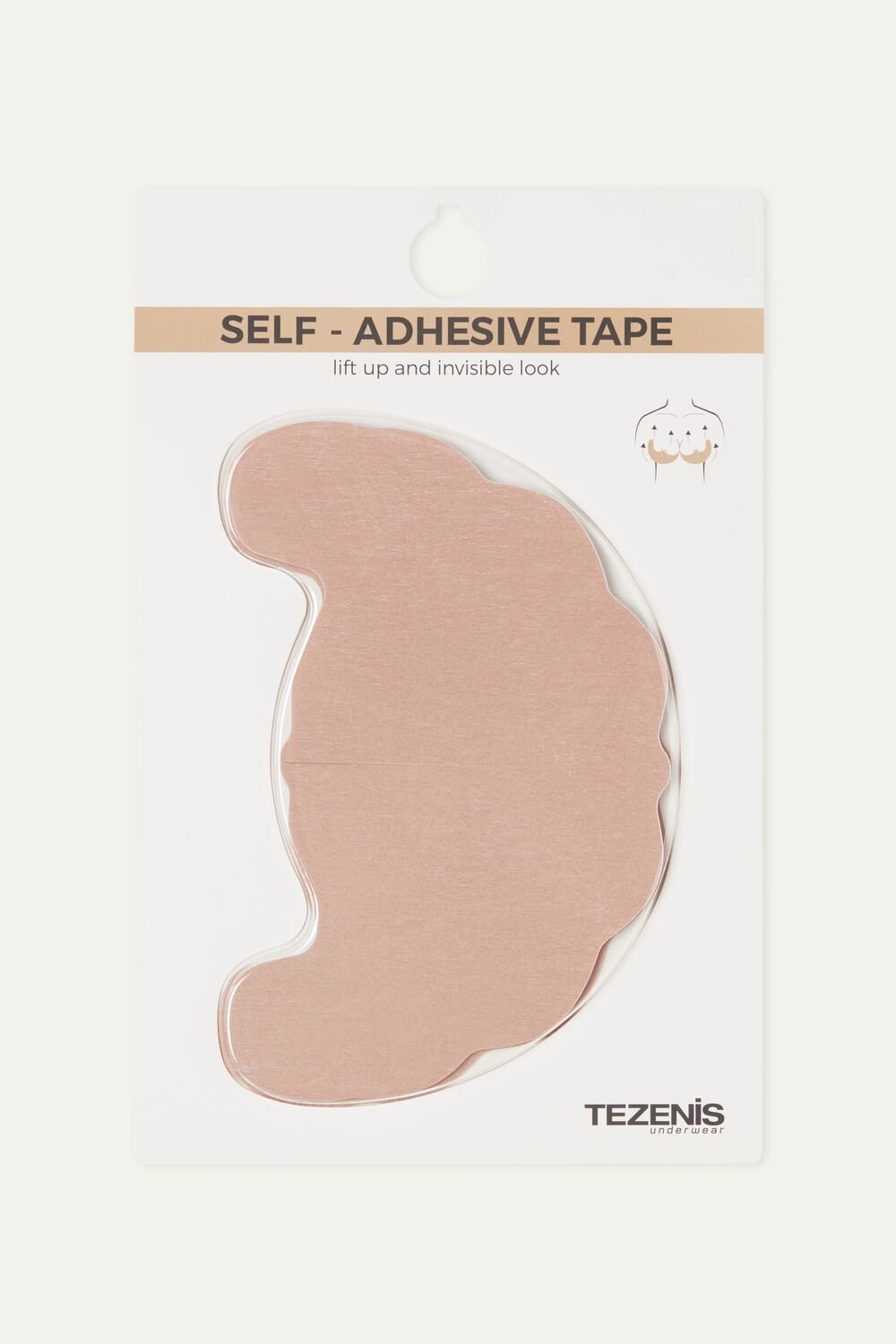 Tezenis Push-Up Effect Adhesive Cups Nude Natural Blush 1905 | 9170-UBLVA