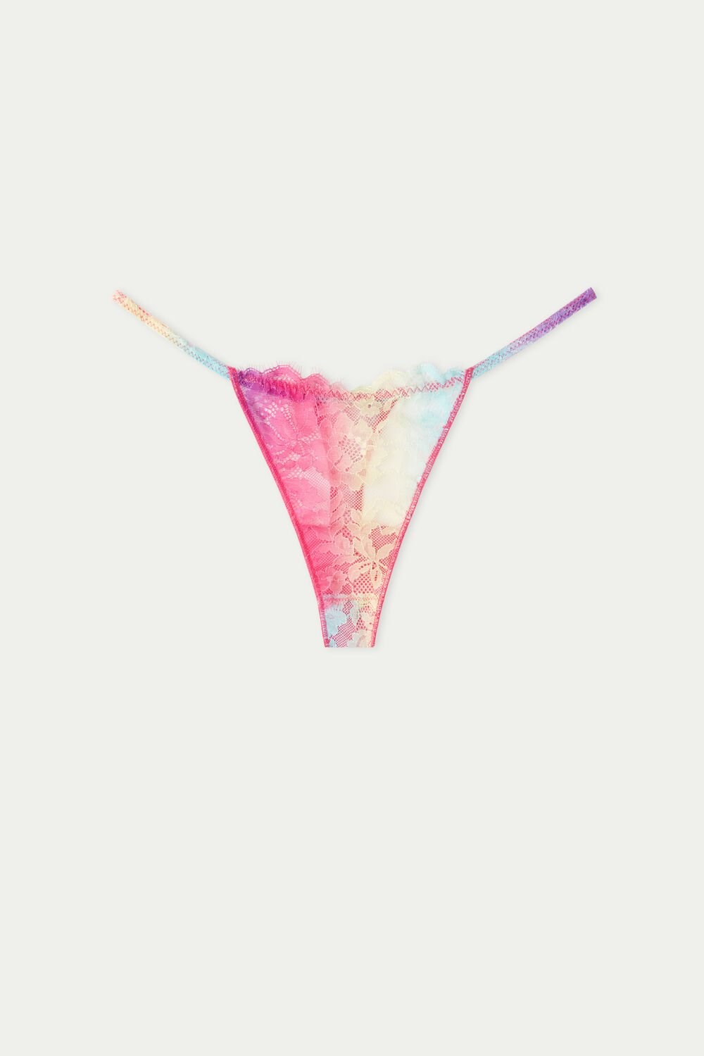 Tezenis Rainbow Koronkowe String Stringi Kolorowe | 4270-GLBSF