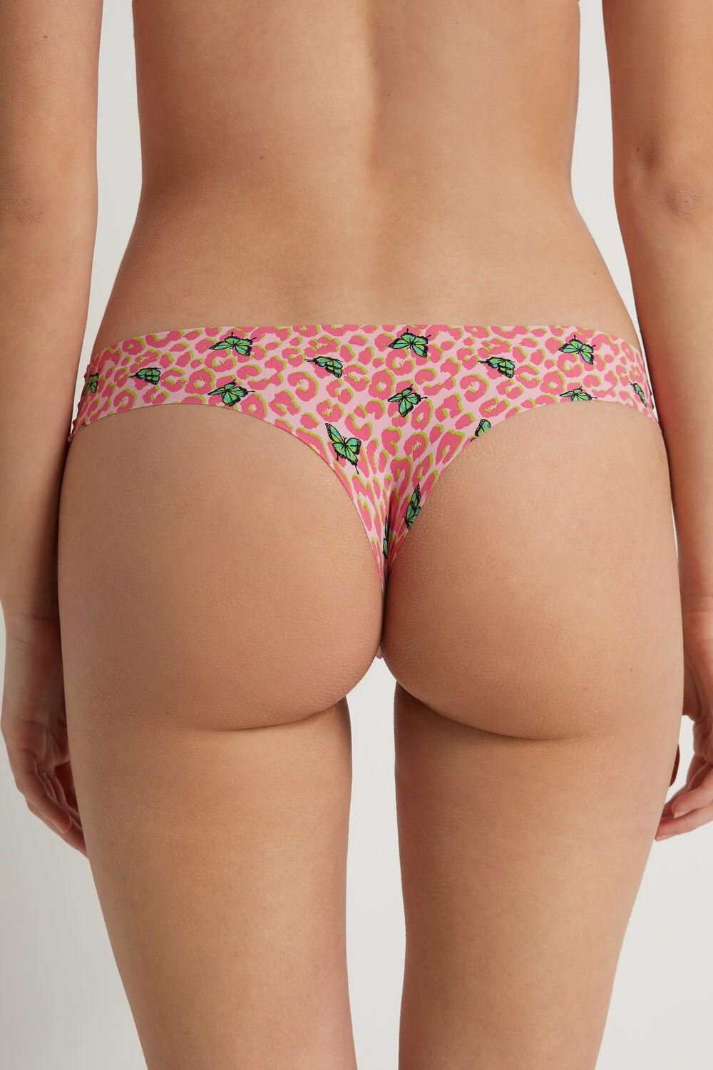 Tezenis Raw Edge Brazilian Brief in Printed Microfiber Animal Spotted Butterfly Print 297v | 0218-ERJQG