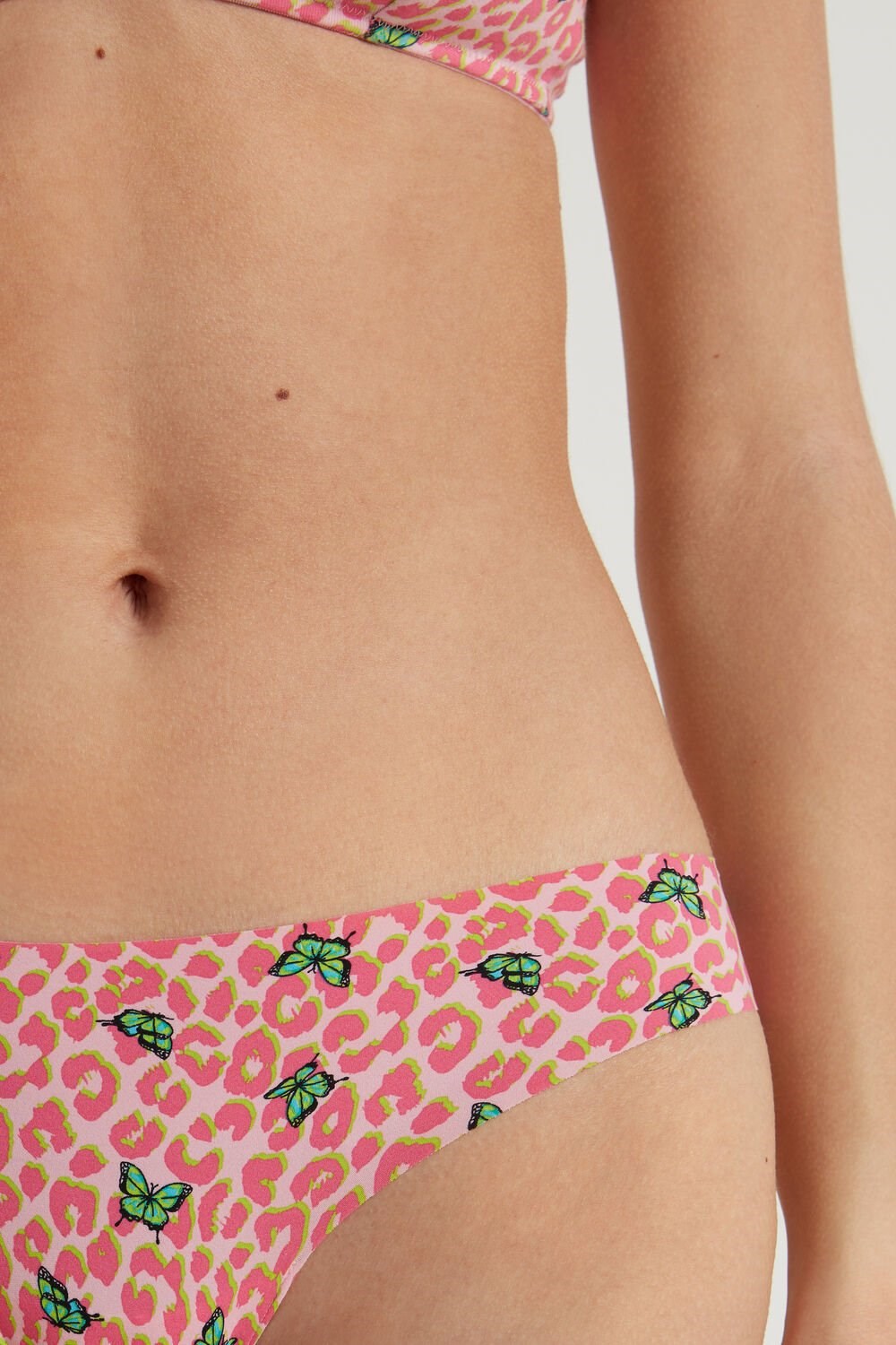 Tezenis Raw Edge Brazilian Brief in Printed Microfiber Animal Spotted Butterfly Print 297v | 0218-ERJQG