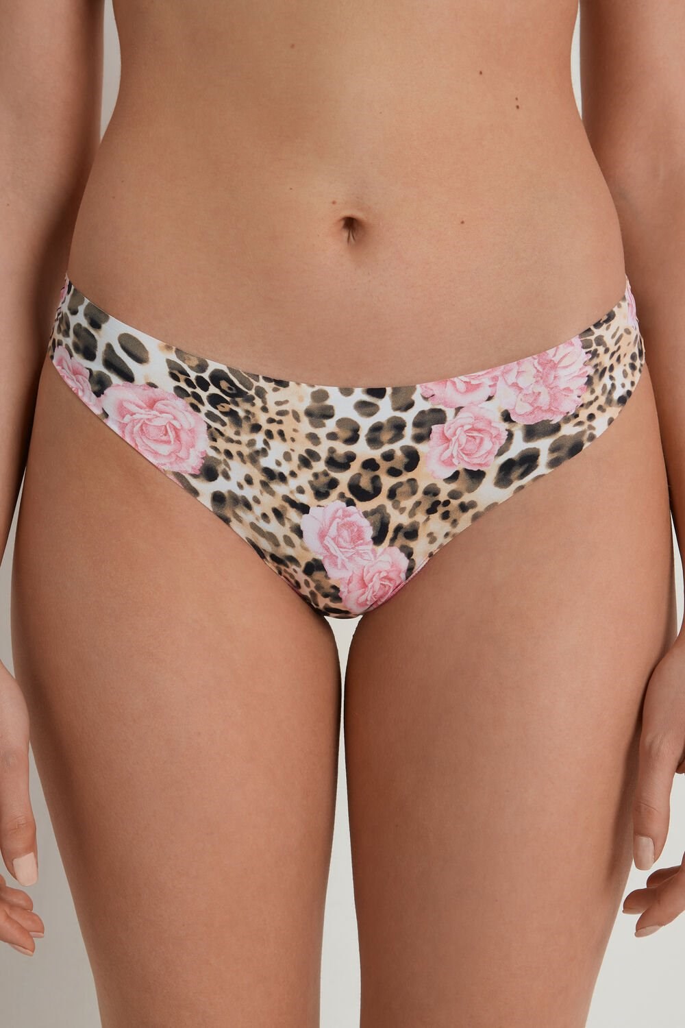 Tezenis Raw Edge Brazilian Brief in Printed Microfiber Różowe | 1972-QSOFP