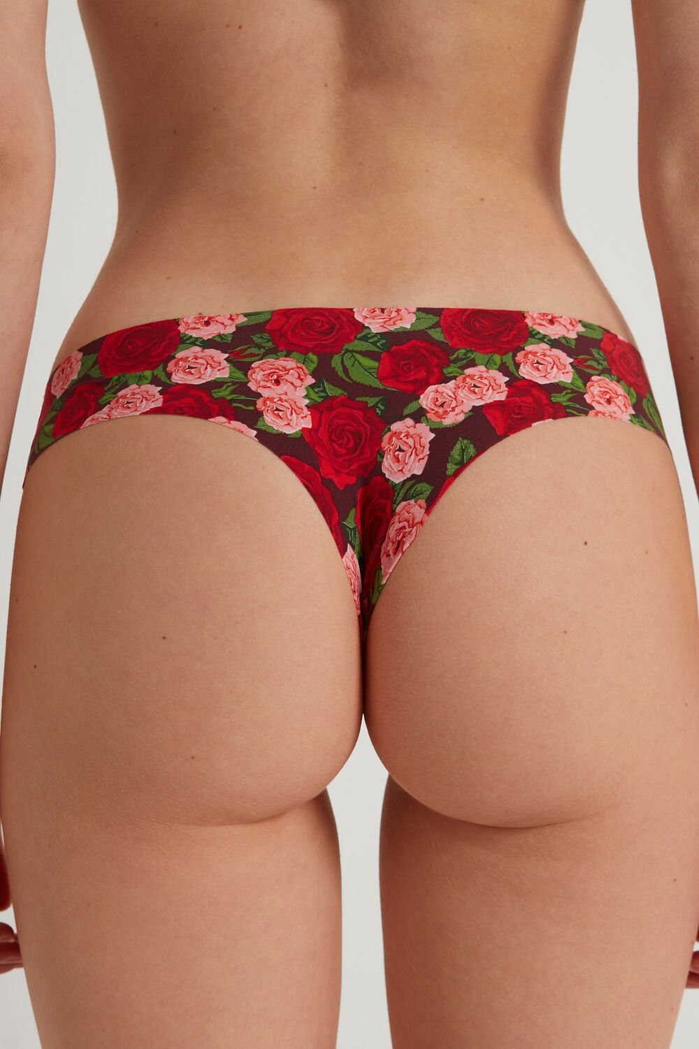 Tezenis Raw Edge Brazilian Brief in Printed Microfiber Czerwone Różowe | 5769-MJLPZ