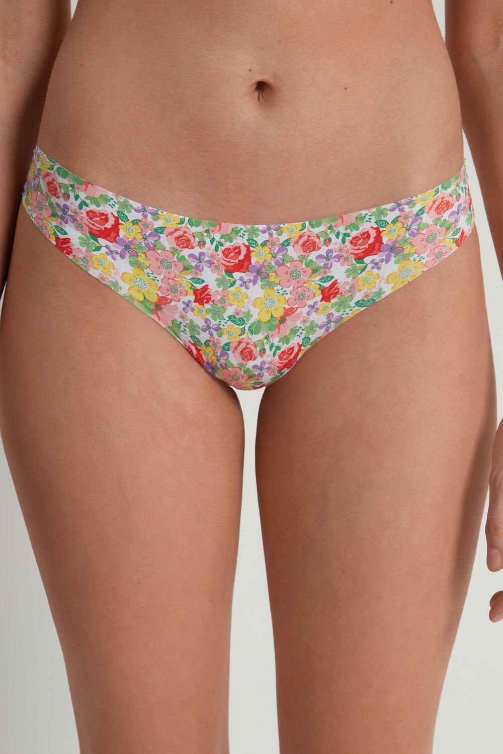 Tezenis Raw Edge Brazilian Brief in Printed Microfiber Floral Wildflower Print 294v | 9475-WJSZM