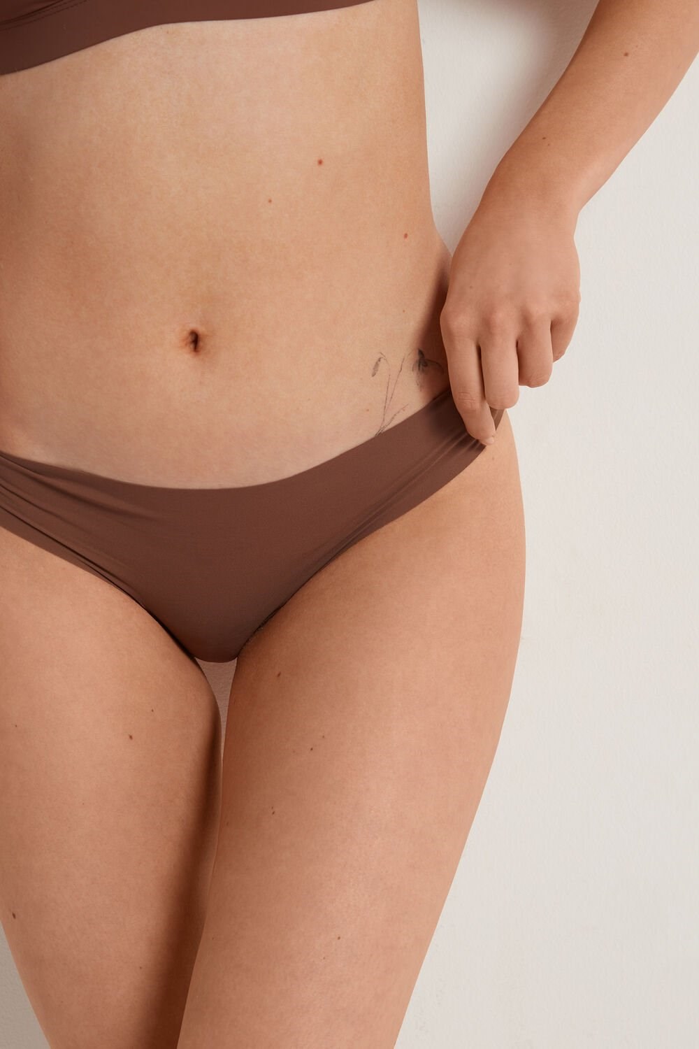 Tezenis Raw-Edge Microfiber Cheeky Brązowe Brązowe | 1246-IPXLW