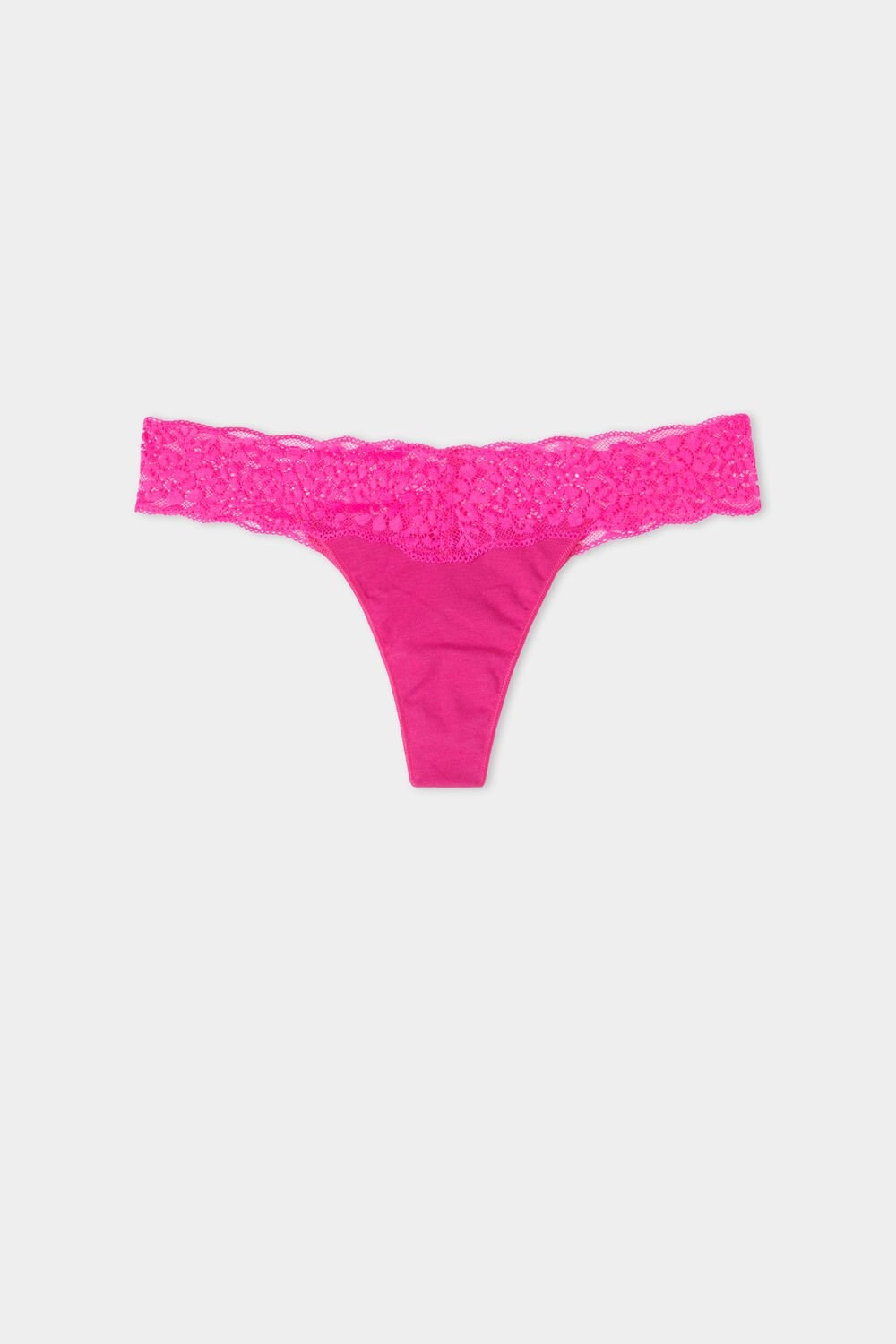 Tezenis Recycled Bawełniane and Koronkowe Brazilian Panties Różowe Fuksja | 0639-UCDFT