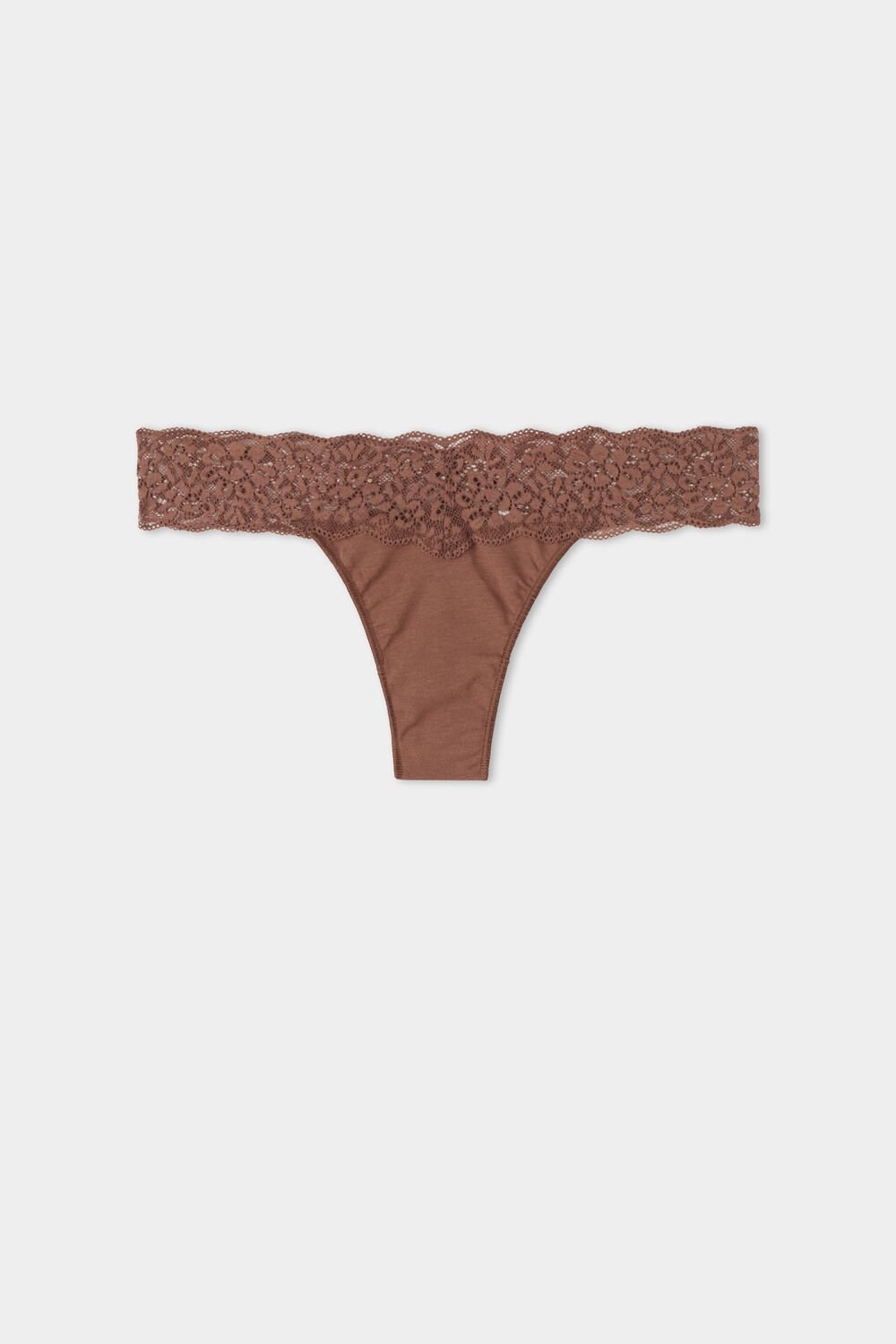 Tezenis Recycled Bawełniane and Koronkowe Brazilian Panties Brązowe Brązowe | 4879-ZUMAD