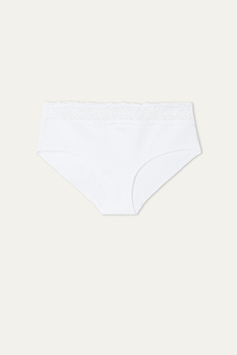 Tezenis Recycled Bawełniane and Koronkowe Boyshorts Białe Białe | 5324-IMTQY