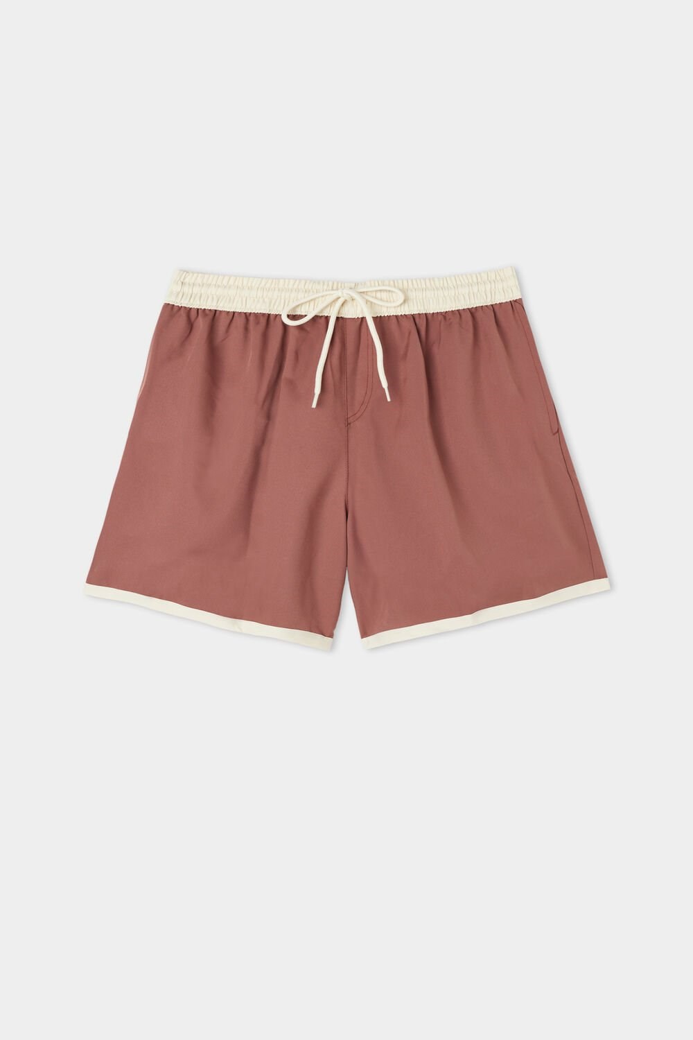 Tezenis Recycled Fabric Basic Contrasting Swim Trunks Brązowe Brązowe | 1438-PGAUQ