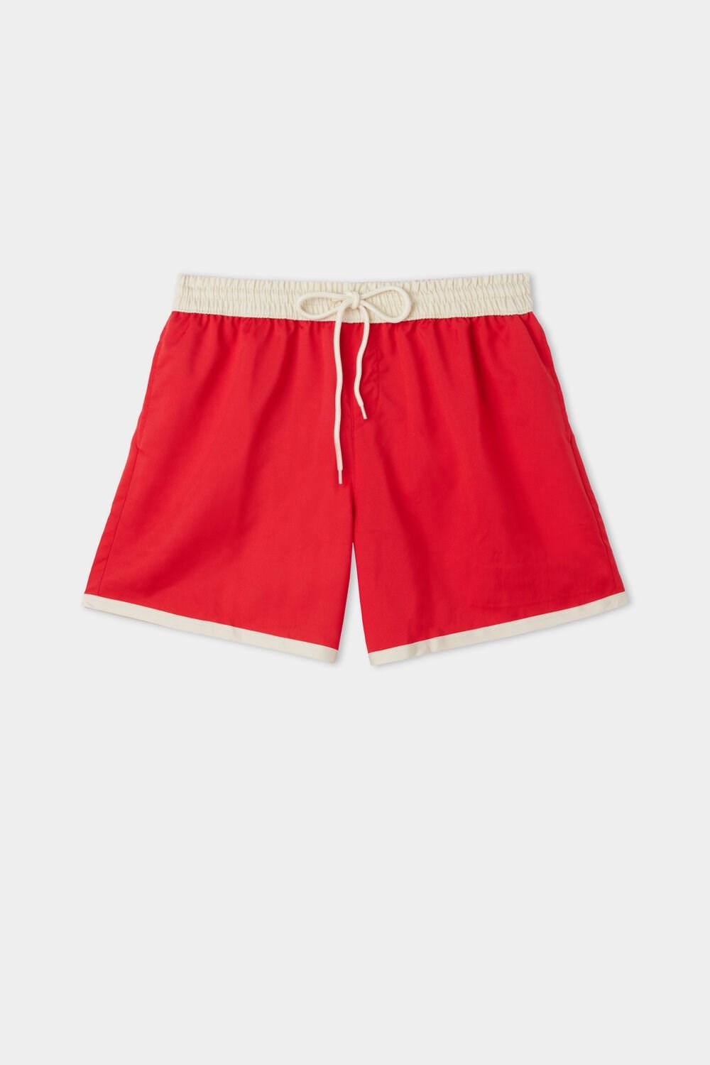 Tezenis Recycled Fabric Basic Contrasting Swim Trunks Czerwone Czerwone | 8015-JEPDZ