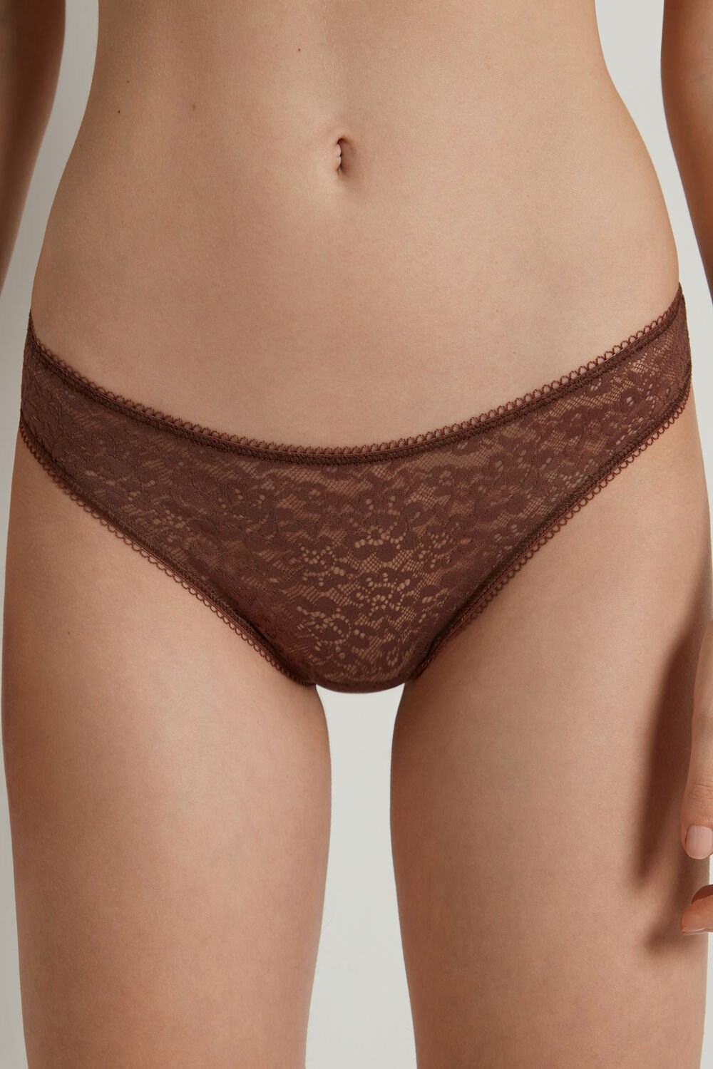 Tezenis Recycled Koronkowe Brazilian Panties Brązowe Brązowe | 3914-TCQZH